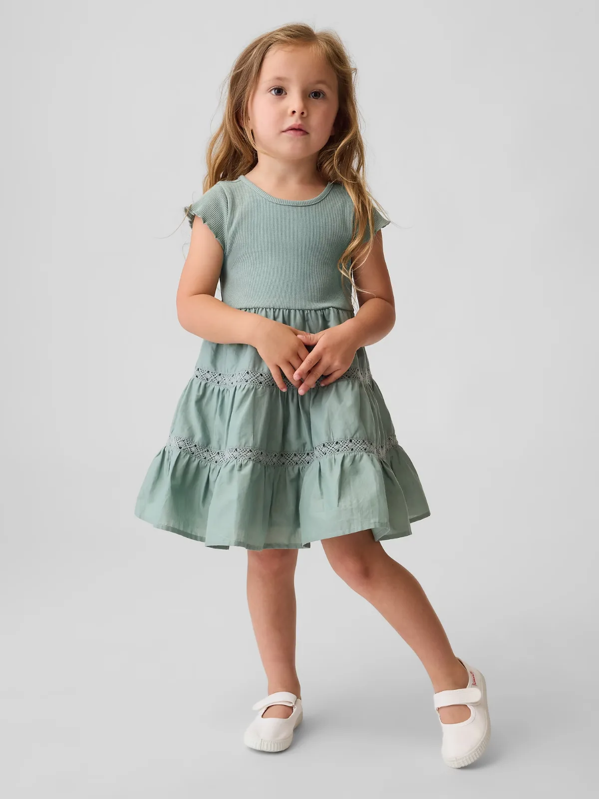 Tiered Lace-Trim Dress by Gap