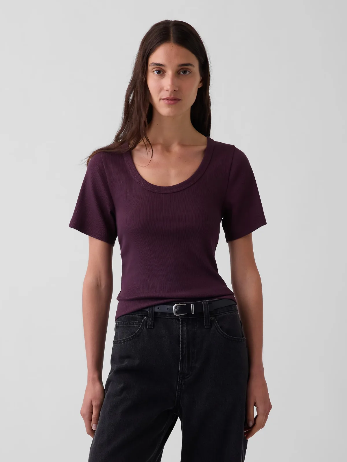 Rib Scoop T-Shirt by Gap