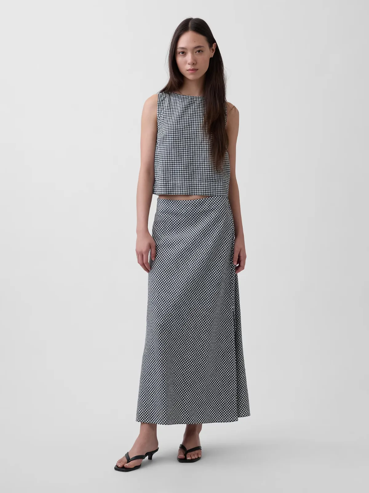 Linen-Blend Maxi Slip Skirt by Gap