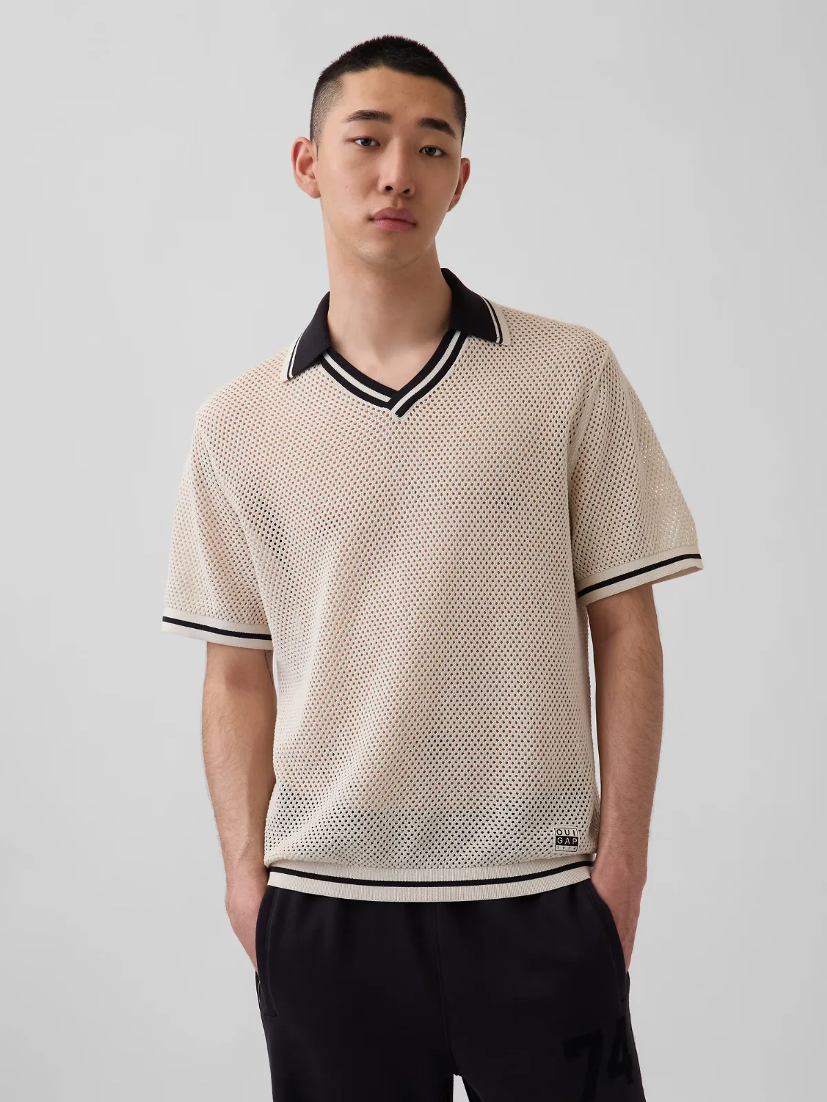 OuiGap Mesh Polo Shirt Sweater by Gap