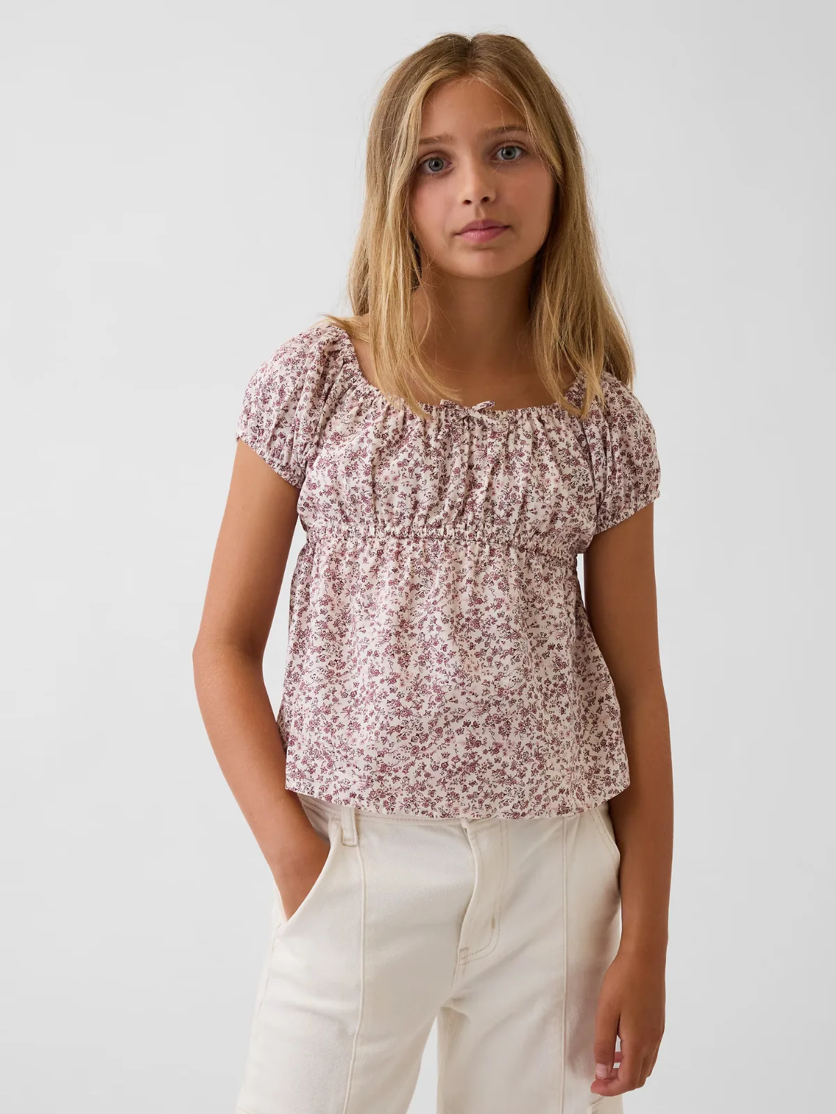 Puff-Sleeve Top by Gap