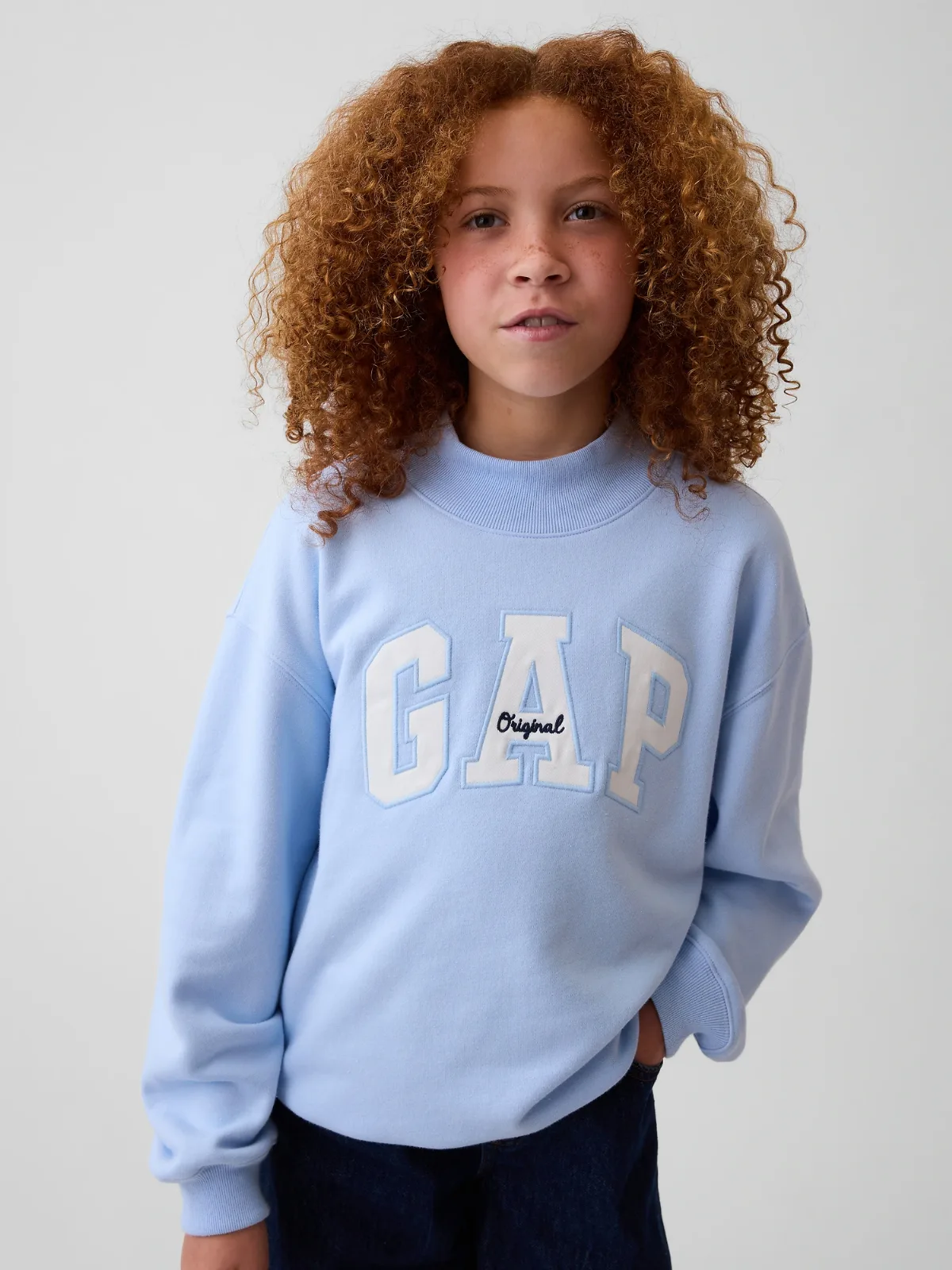 VintageSoft Oversized Mockneck Logo Sweatshirt by Gap