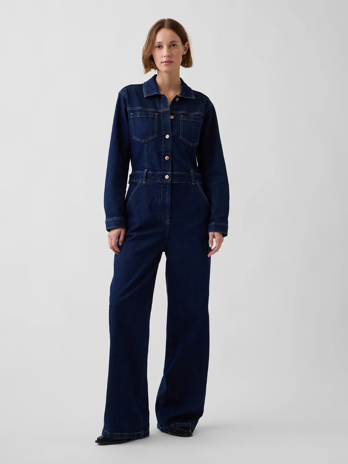 Denim Stride Wide-Leg Jumpsuit by Gap