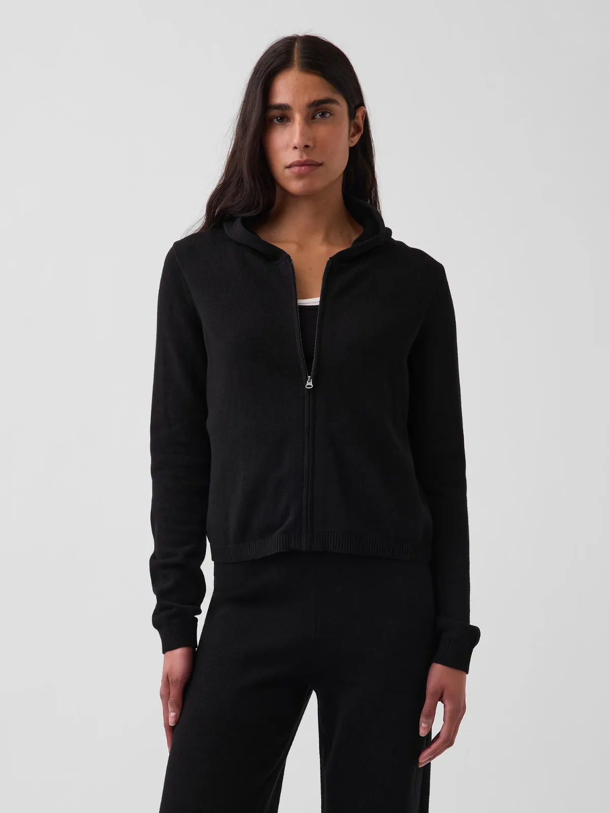 100% Cotton Relaxed Zip Sweater Hoodie by Gap