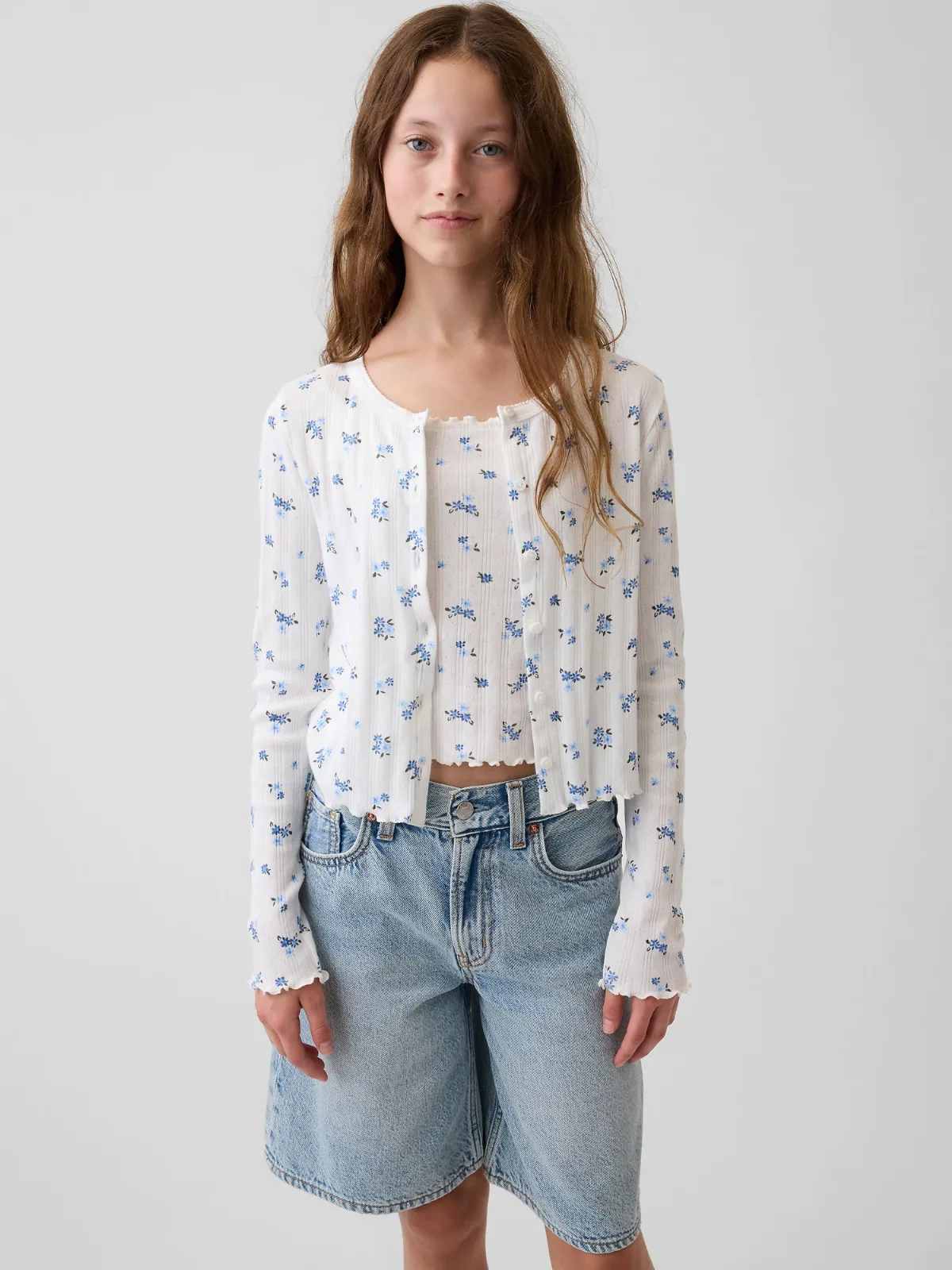 Pointelle Rib Cardigan by Gap