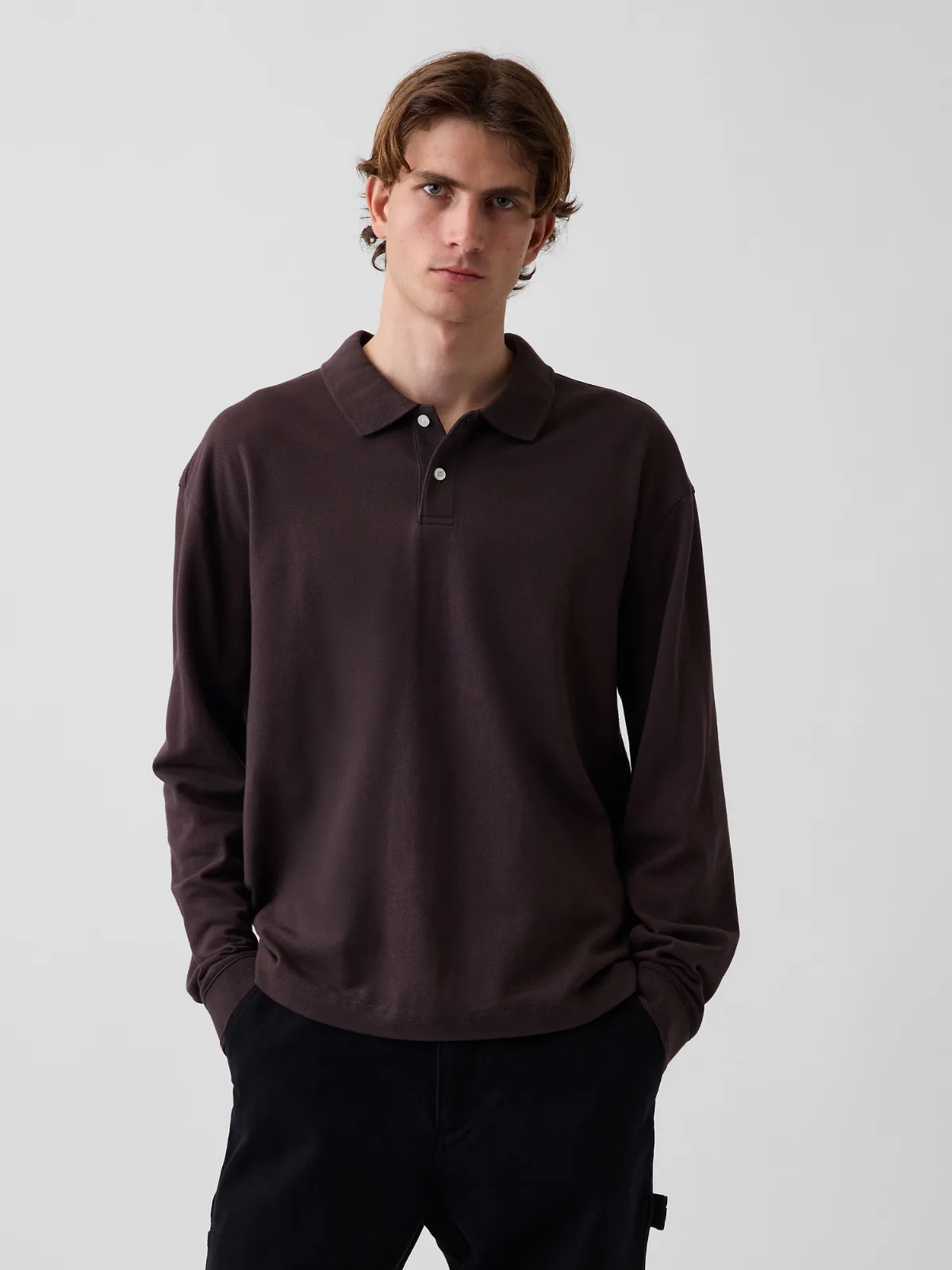 Oversized Pique Polo Shirt by Gap