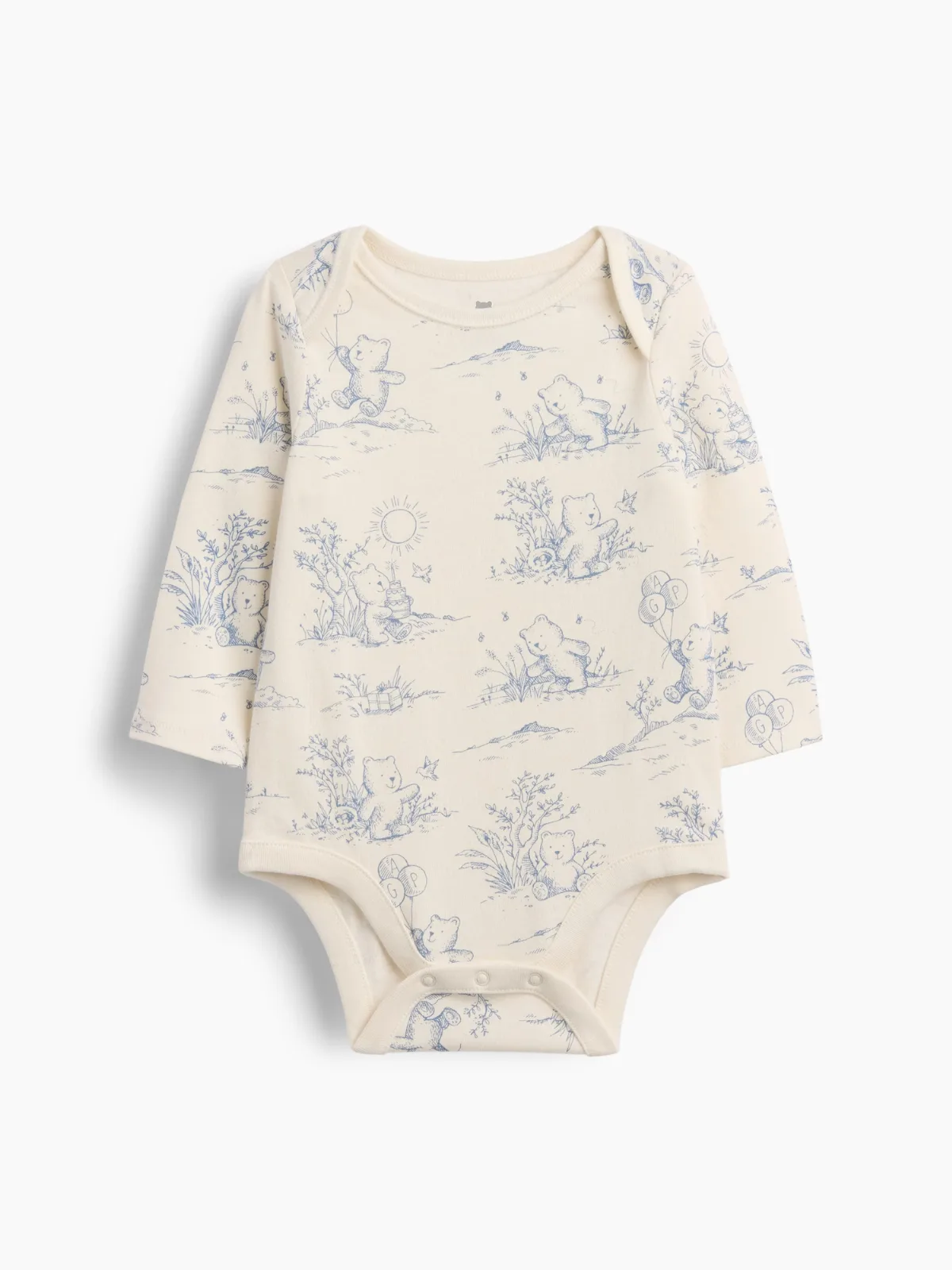 First Favorites Organic Cotton Bear Toile Bodysuit by Gap