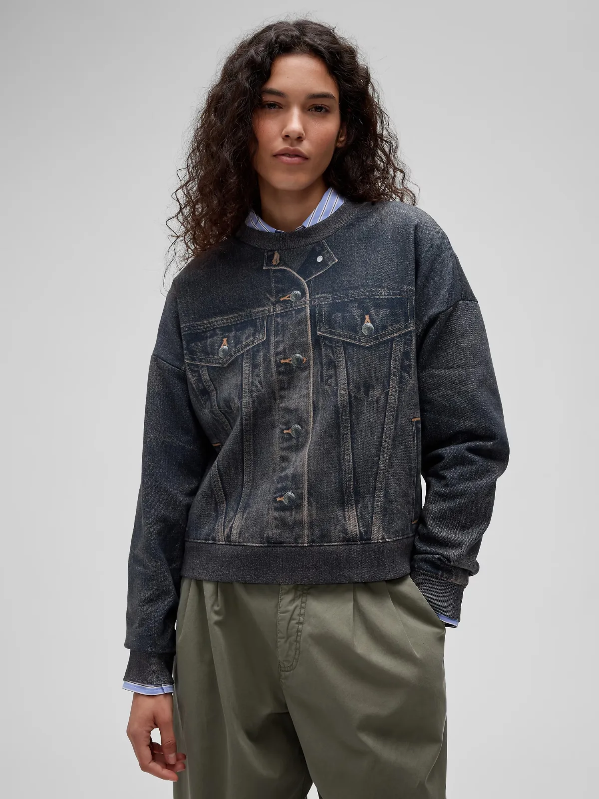 GapStudio Printed Denim Sweatshirt by Gap
