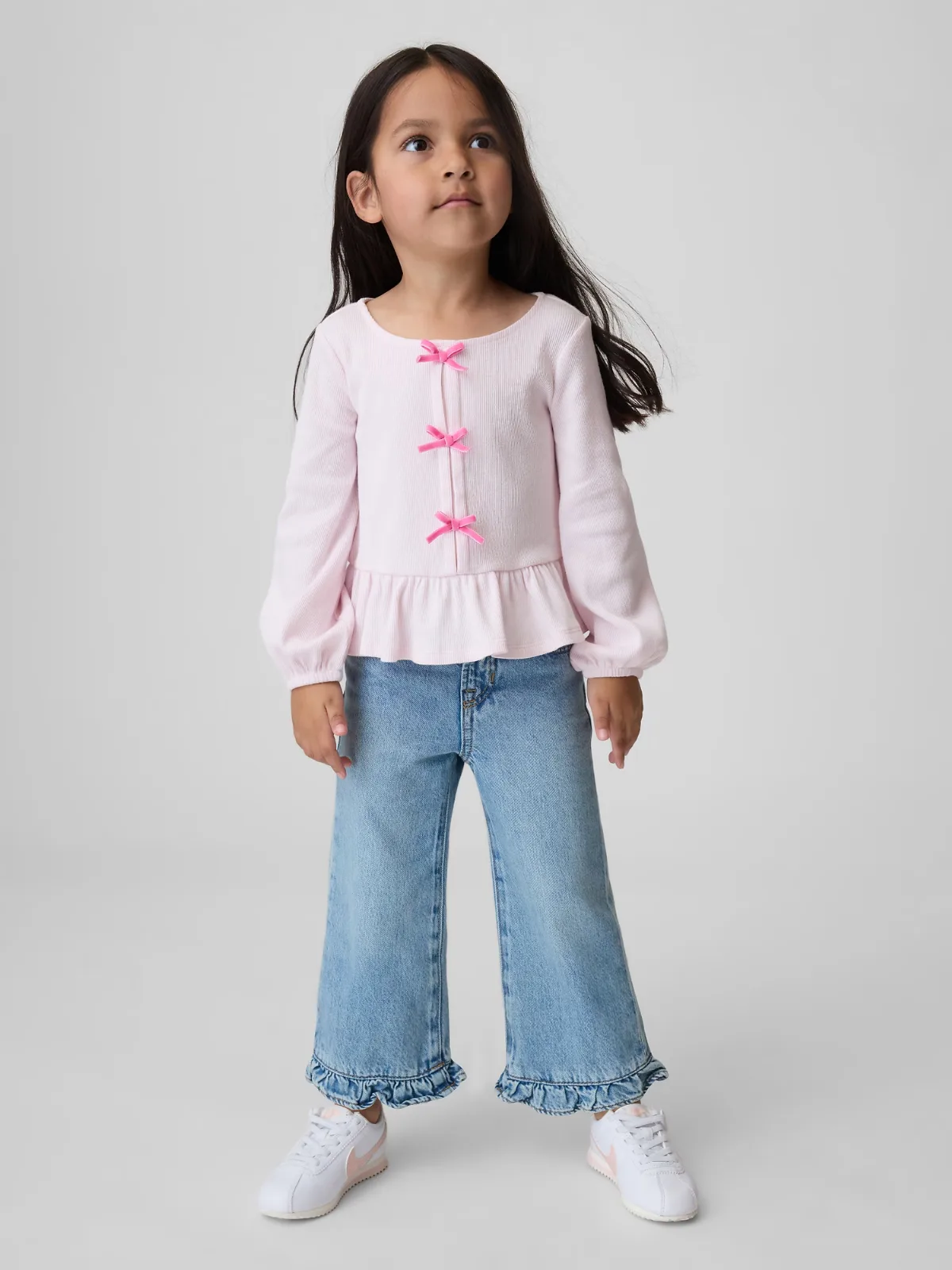 Ruffle-Hem Stride Jeans by Gap