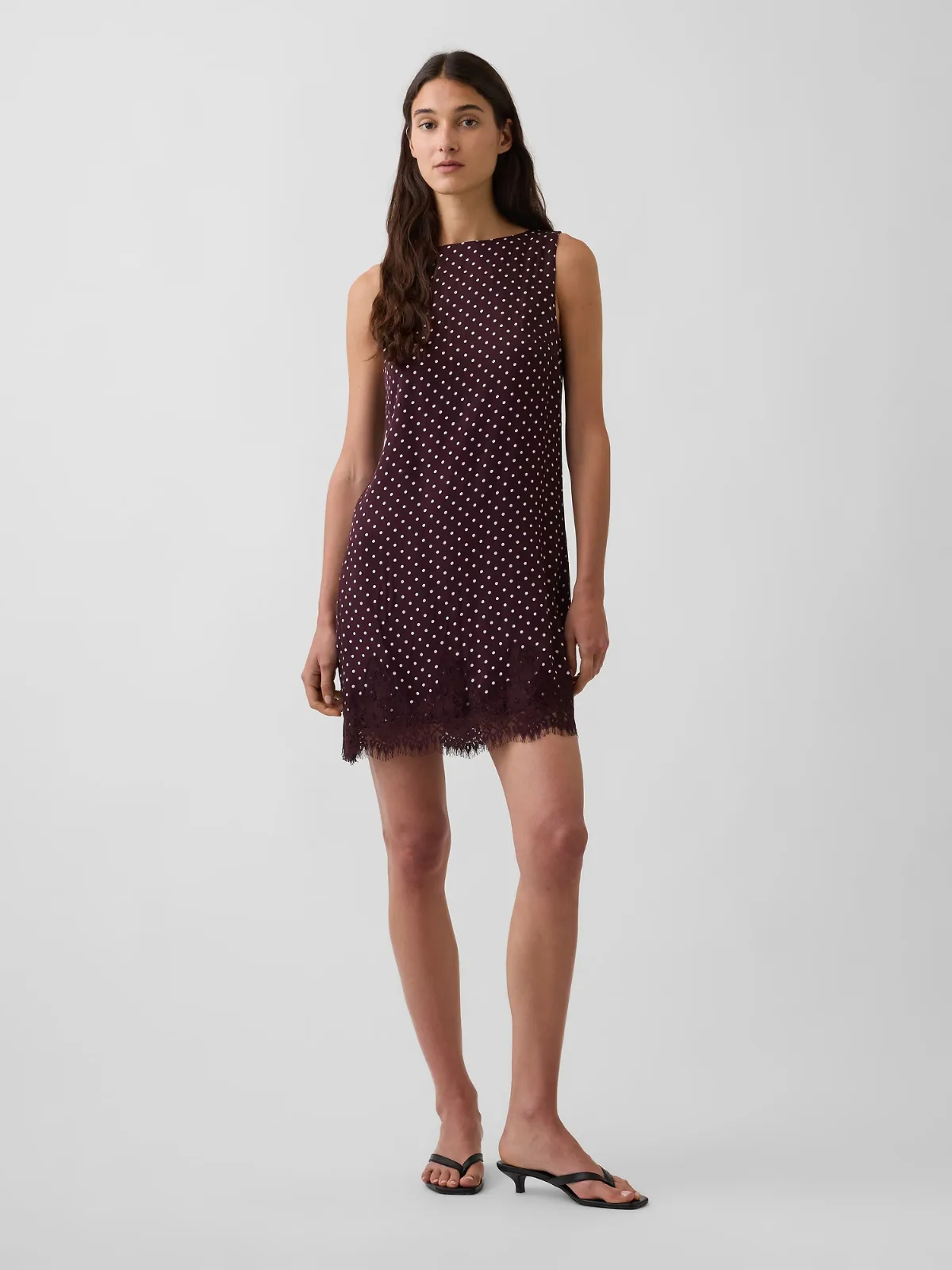 Lace-Hem Mini Shift Dress by Gap