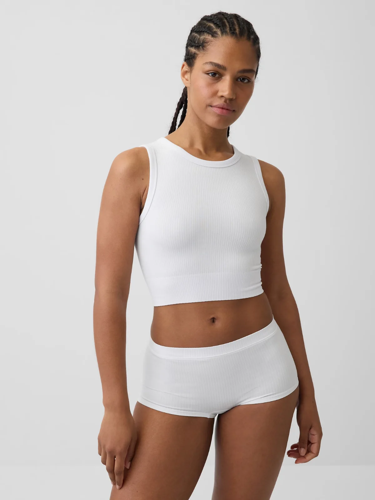 Seamless Rib Crop Tank Top by Gap
