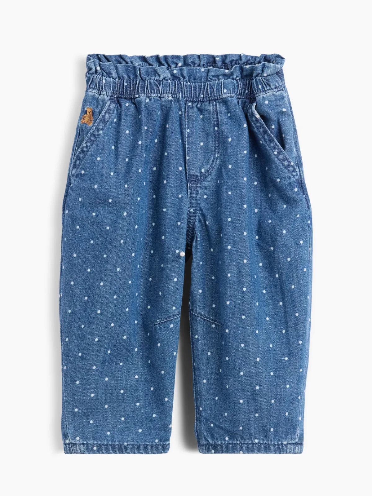 Polka Dot Pull-On Ruffle Barrel Jeans by Gap