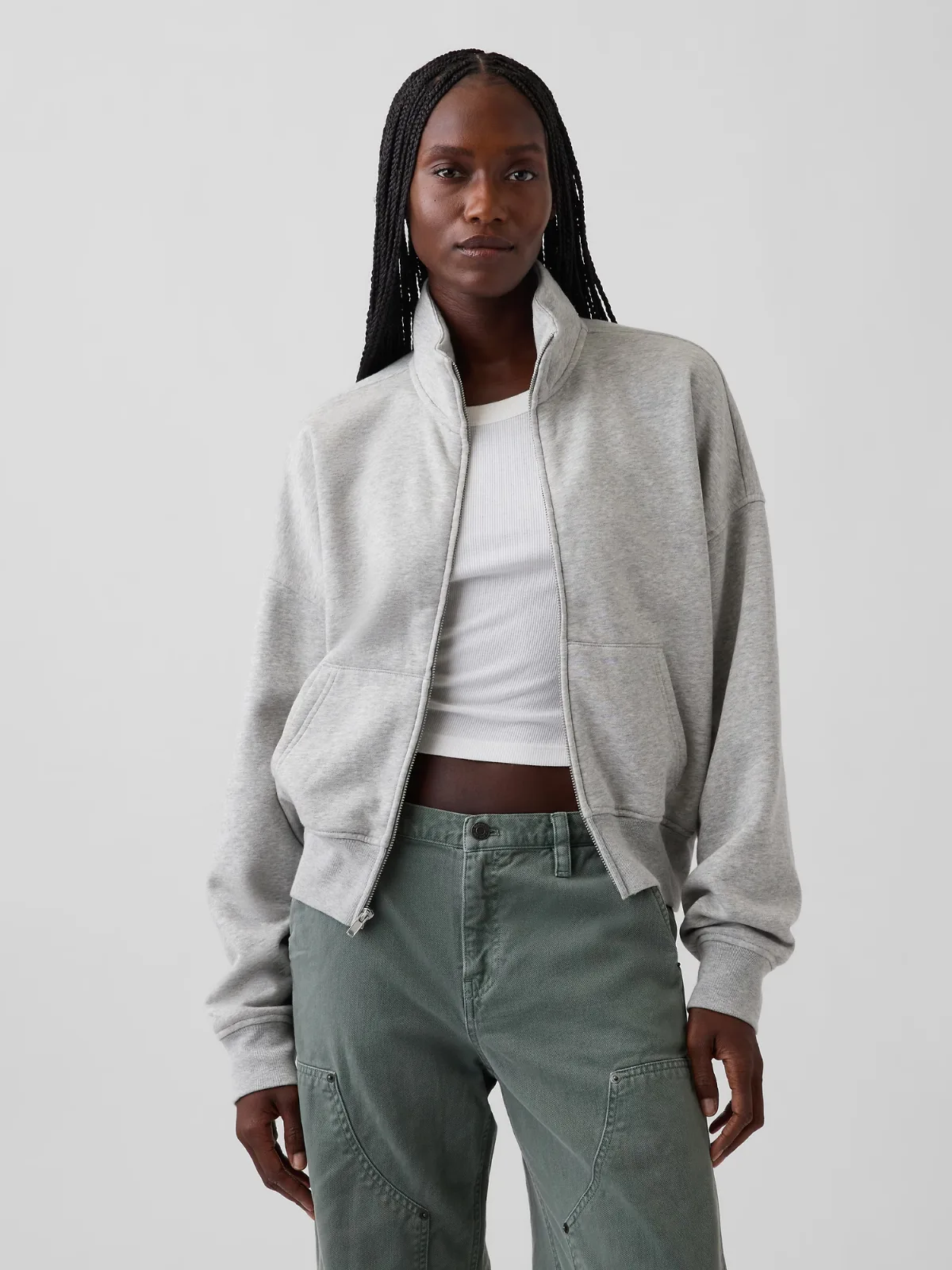 VintageSoft Oversized Mockneck Zip Jacket by Gap