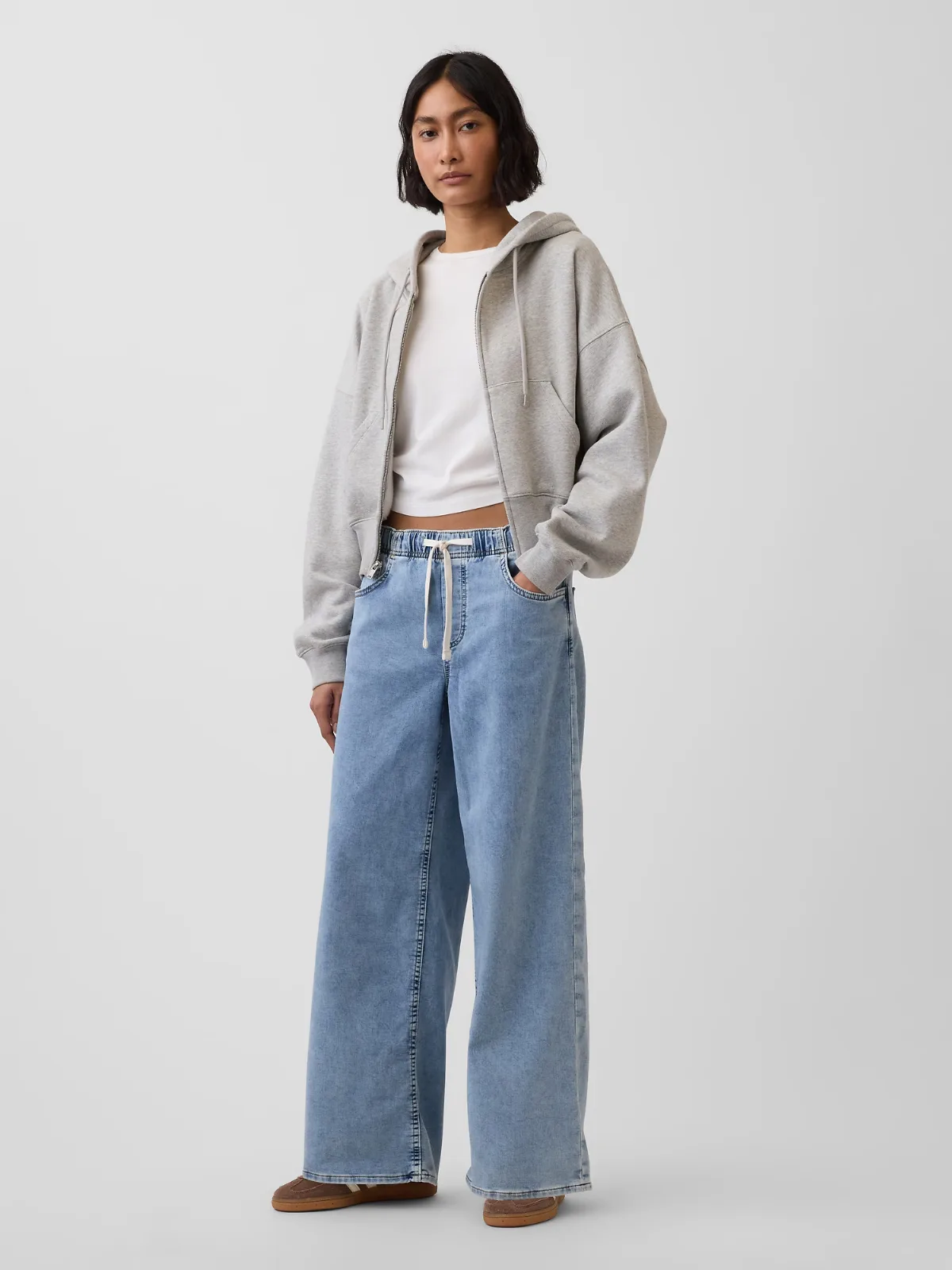 Mid Rise Knit Easy Baggy Jeans by Gap
