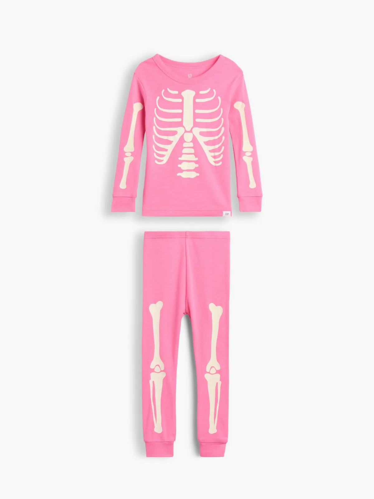 Organic Brushed Cotton Glow-In-The-Dark Skeleton PJ Set by Gap