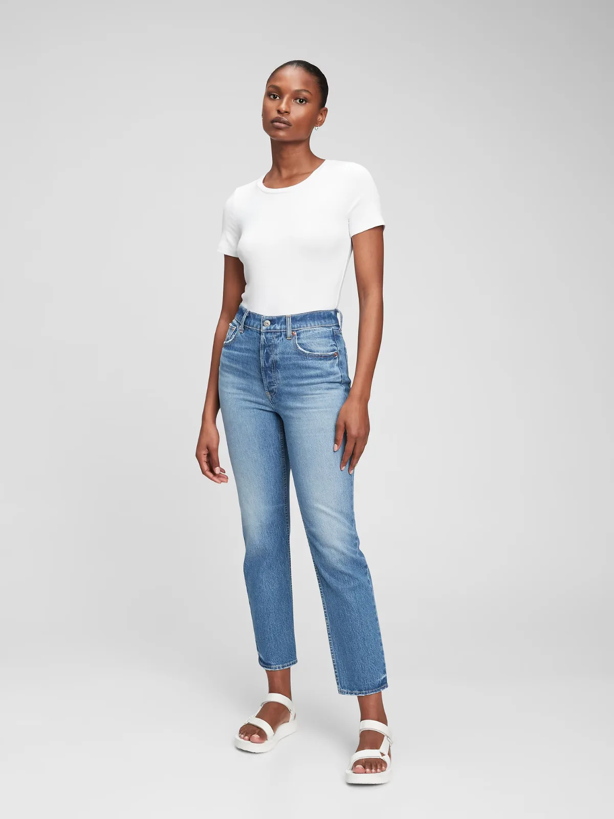 High Rise Cheeky Straight Jeans by Gap