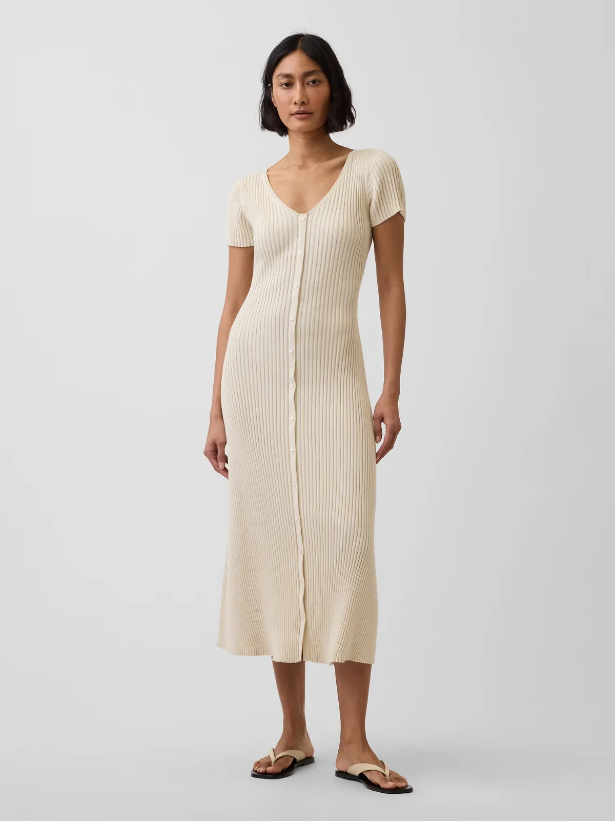 100% Cotton Rib Sweater Maxi Dress by Gap