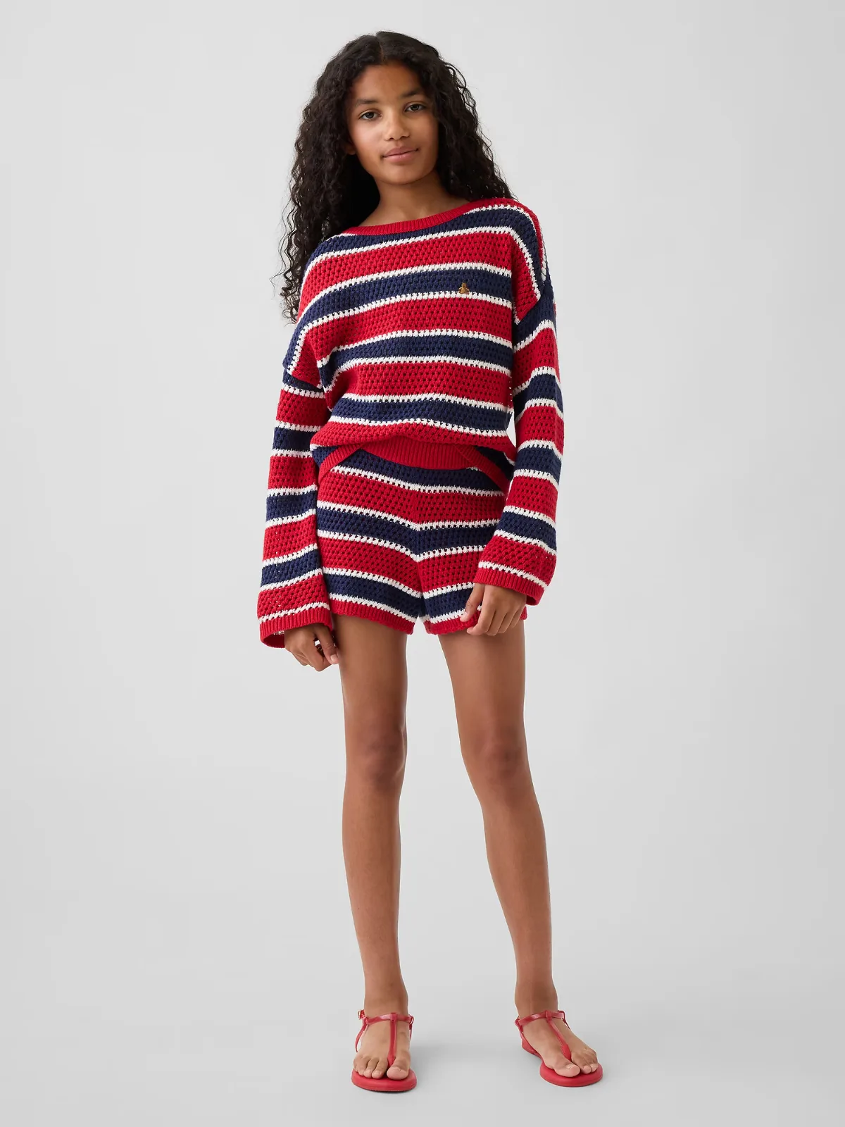 100% Cotton Crochet Stripe Easy Shorts by Gap