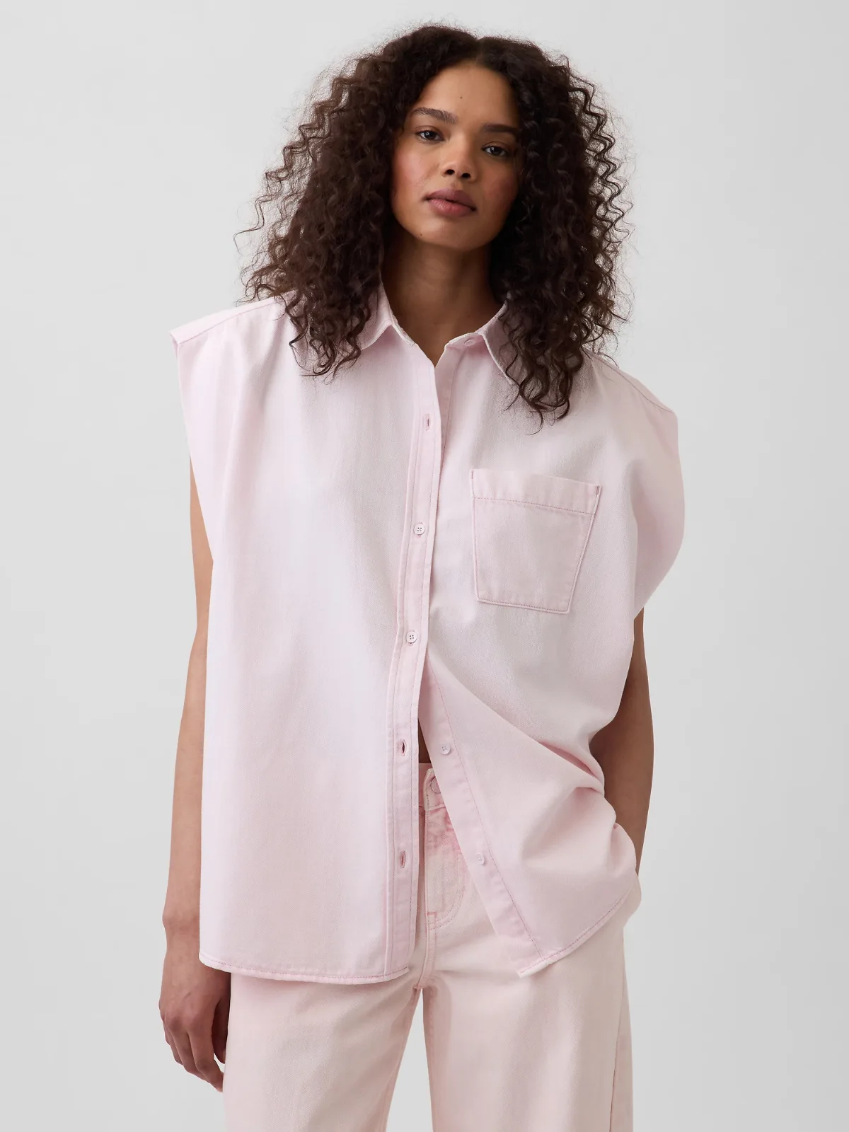 Gap HFR UltraSoft Denim Wide-Shoulder Shirt by Nicole Benefield Portfolio by Gap