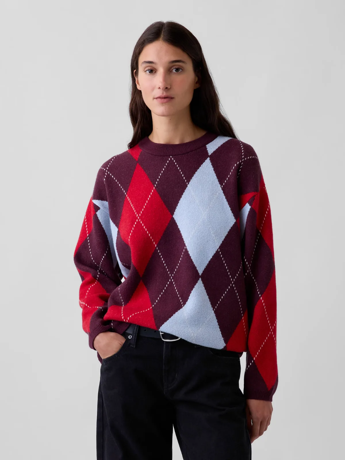CashSoft Oversized Argyle Sweater by Gap