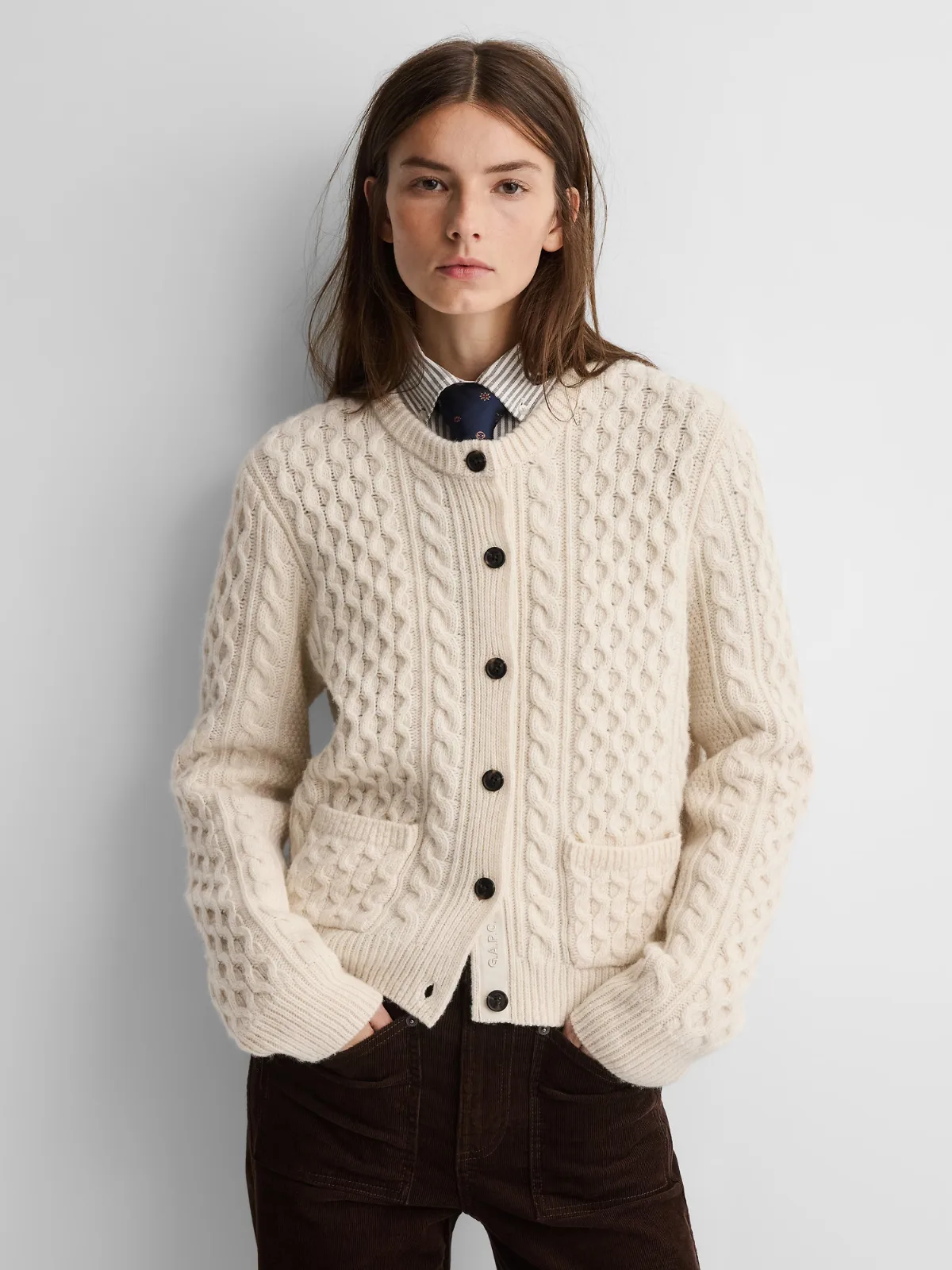 Gap x A.P.C. Wool Cable-Knit Cardigan by Gap