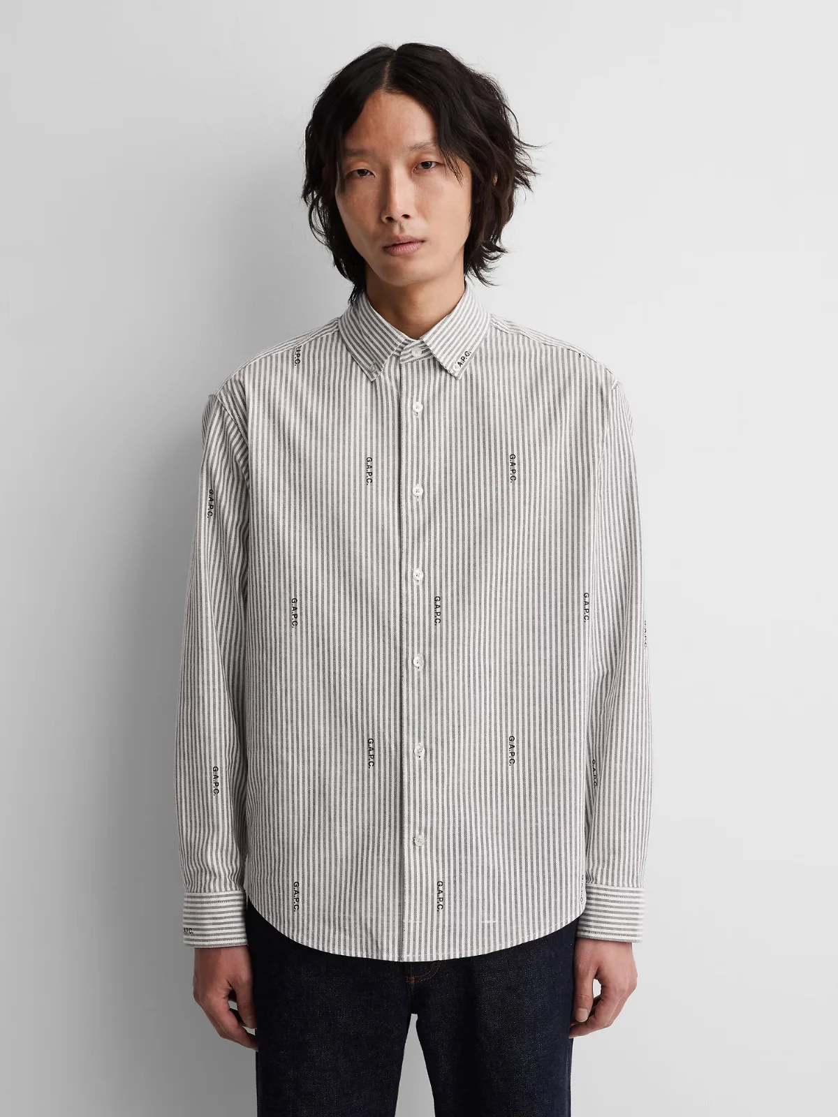 Gap x A.P.C. Relaxed Logo Oxford Shirt by Gap