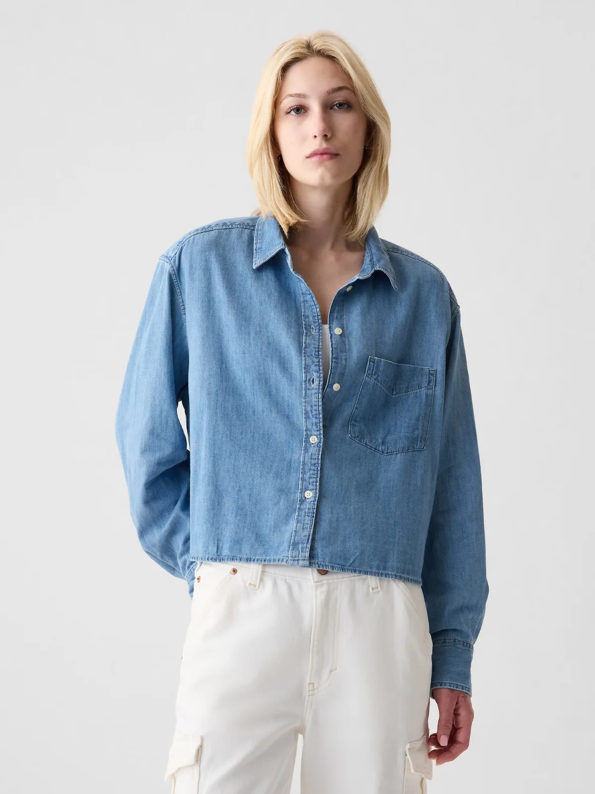 Denim Crop Shirt by Gap