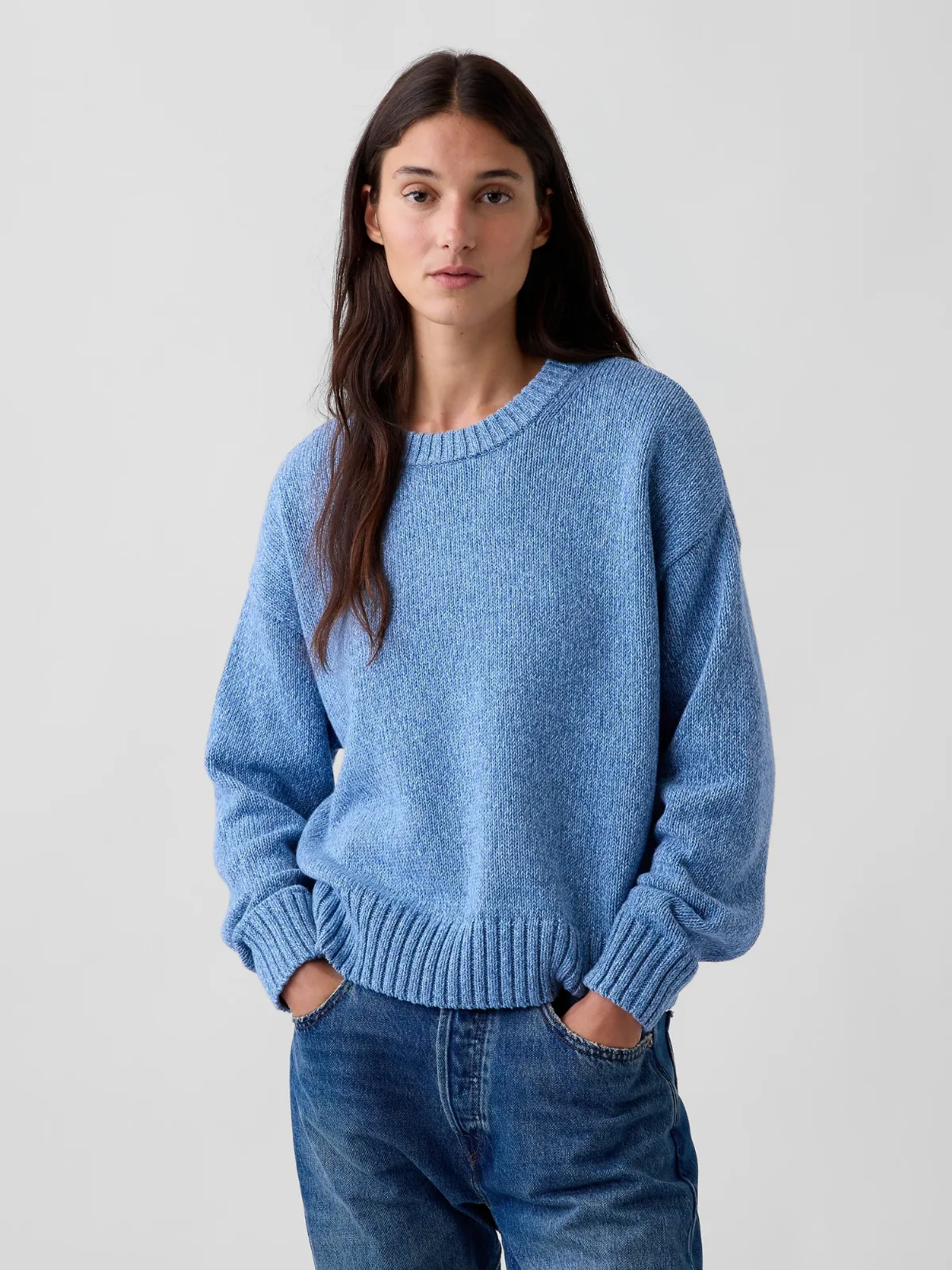 100% Cotton Oversized Crop Sweater by Gap