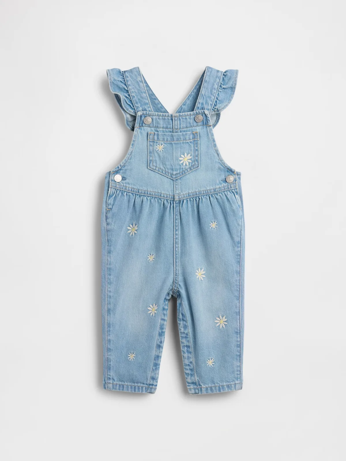 Embroidered Floral Denim Overalls by Gap