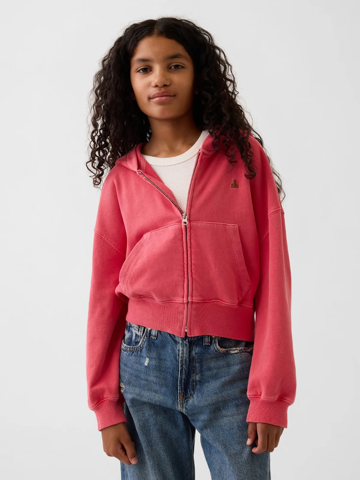VintageSoft Terry Wedge Zip Hoodie by Gap
