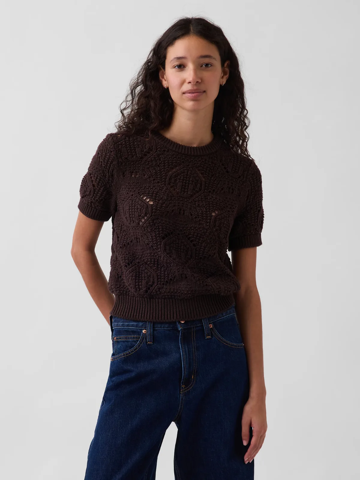 100% Cotton Crochet Sweater by Gap