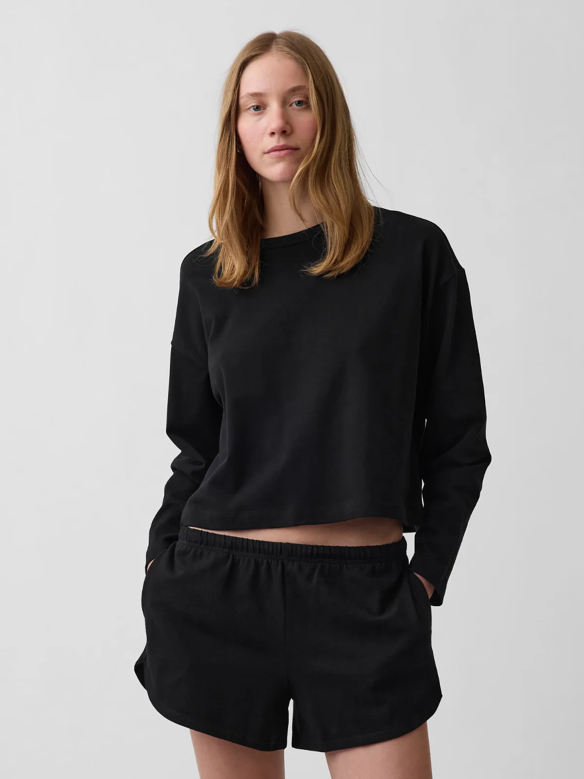 Knit Oversized Crop T-Shirt by Gap