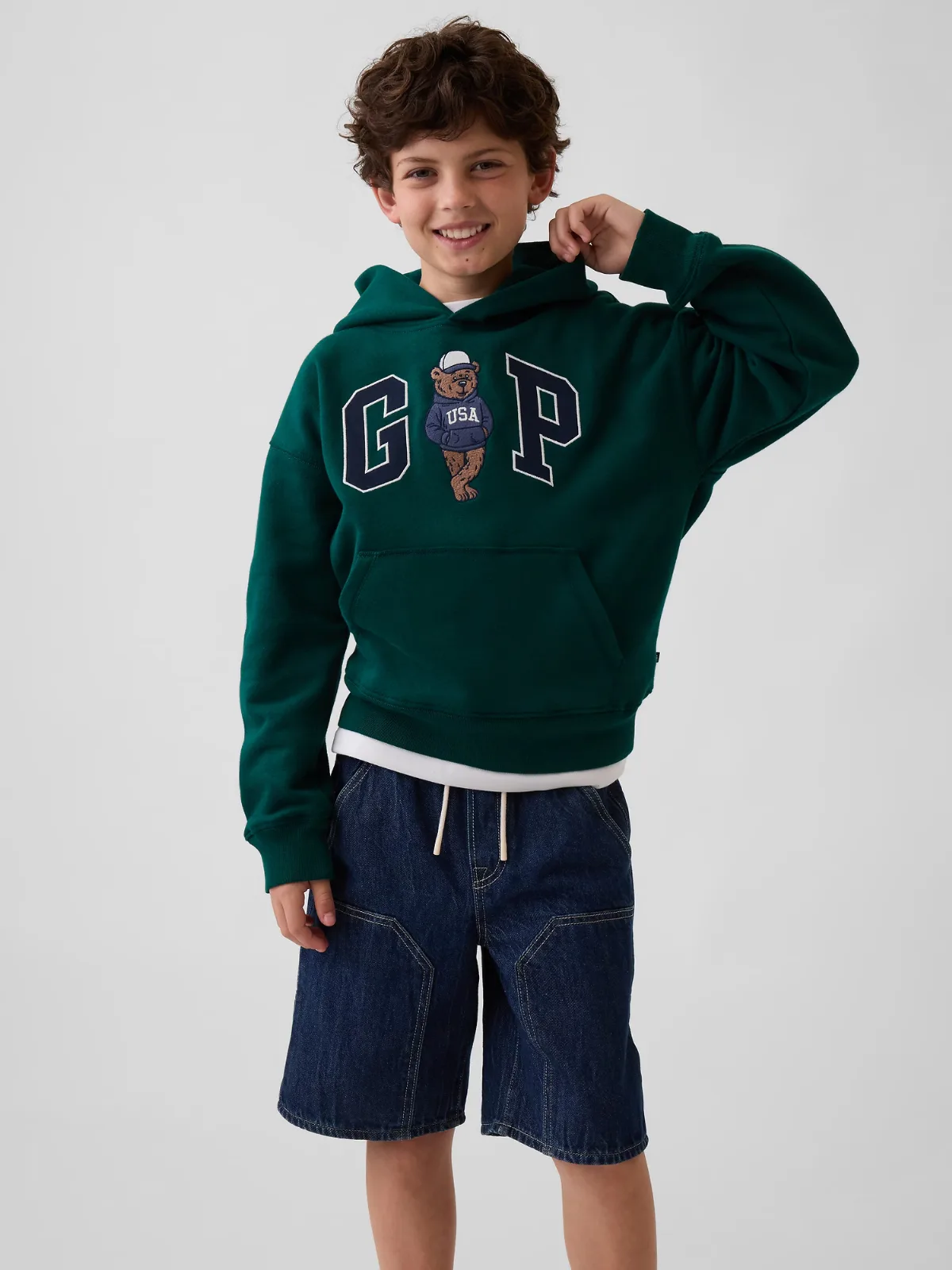 VintageSoft Relaxed Brannan Bear Logo Hoodie by Gap