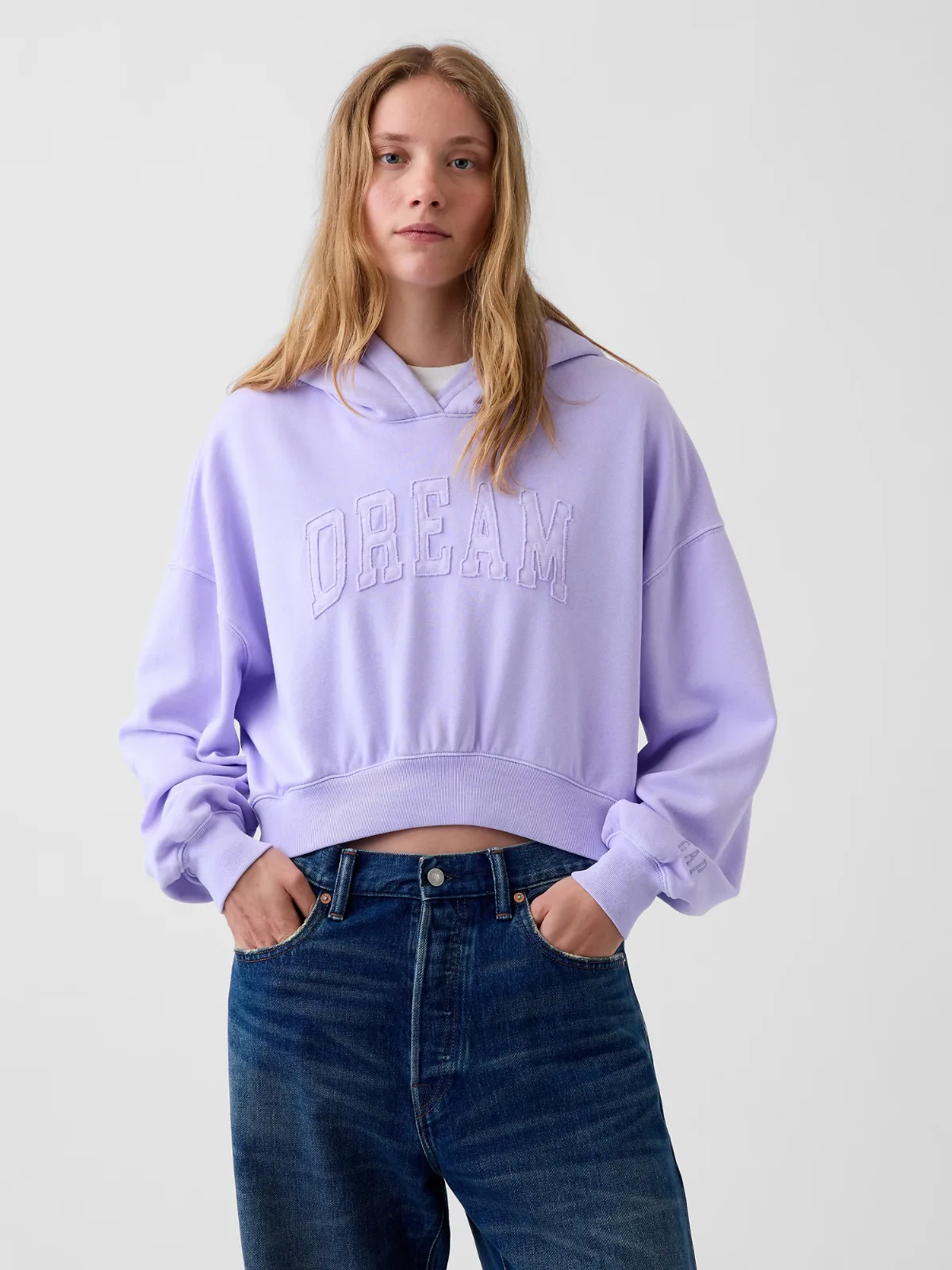 VintageSoft Logo Crop Hoodie by Gap