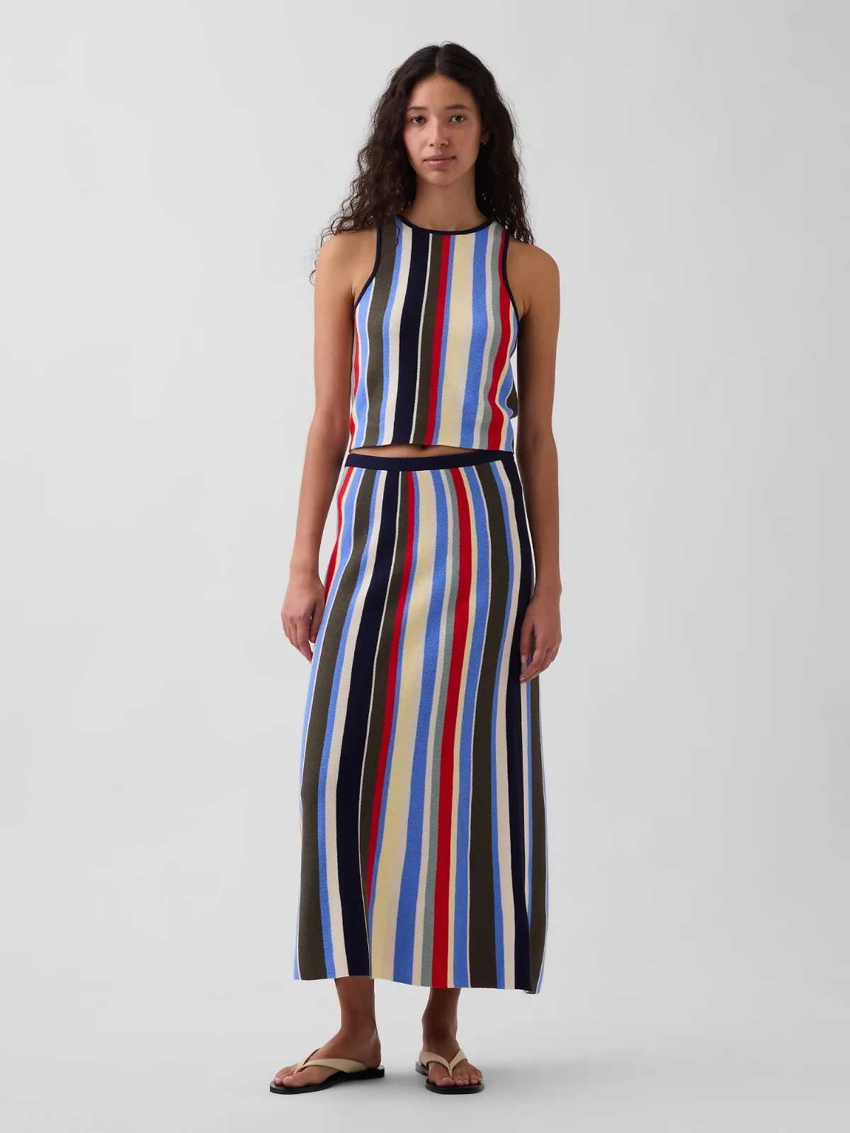 100% Cotton Stripe Sweater Maxi Skirt by Gap