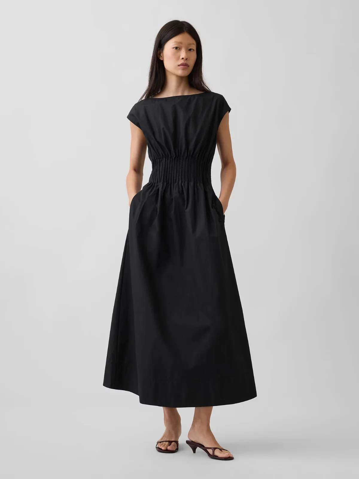 Poplin Pintuck Maxi Dress by Gap