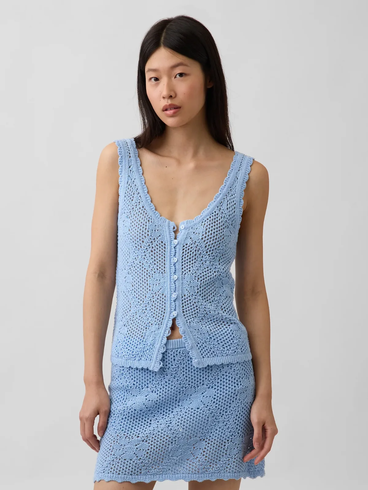 100% Cotton Pointelle Sweater Tank by Gap