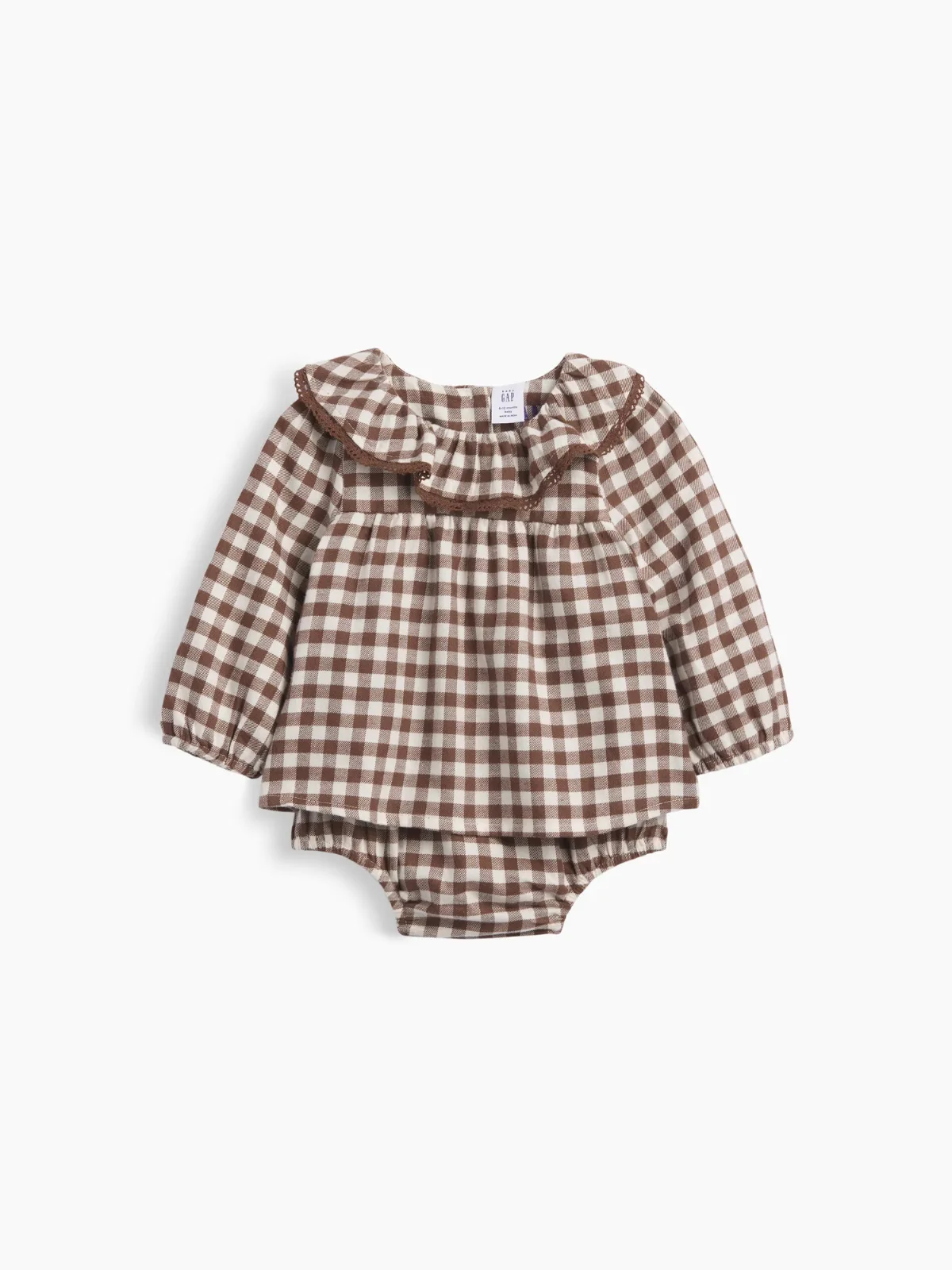 Gingham Flannel Bodysuit Dress by Gap
