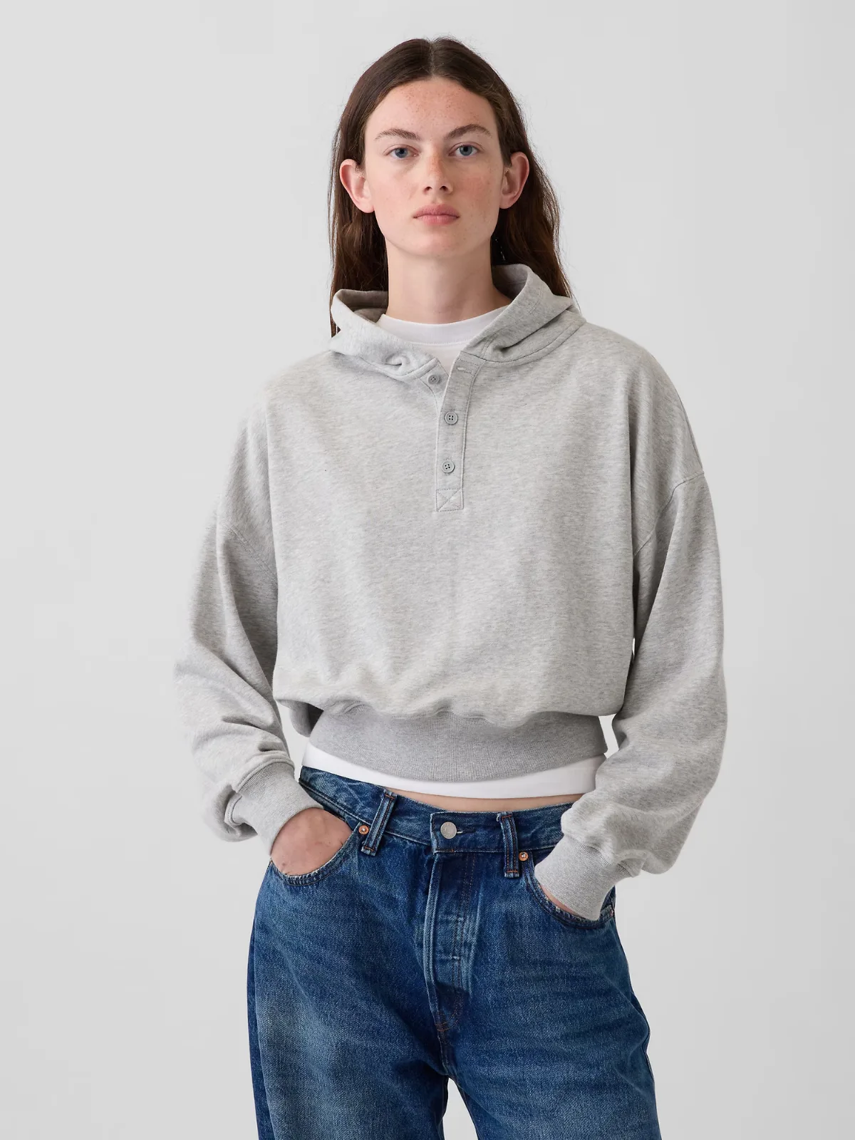 VintageSoft Oversized Henley Hoodie by Gap