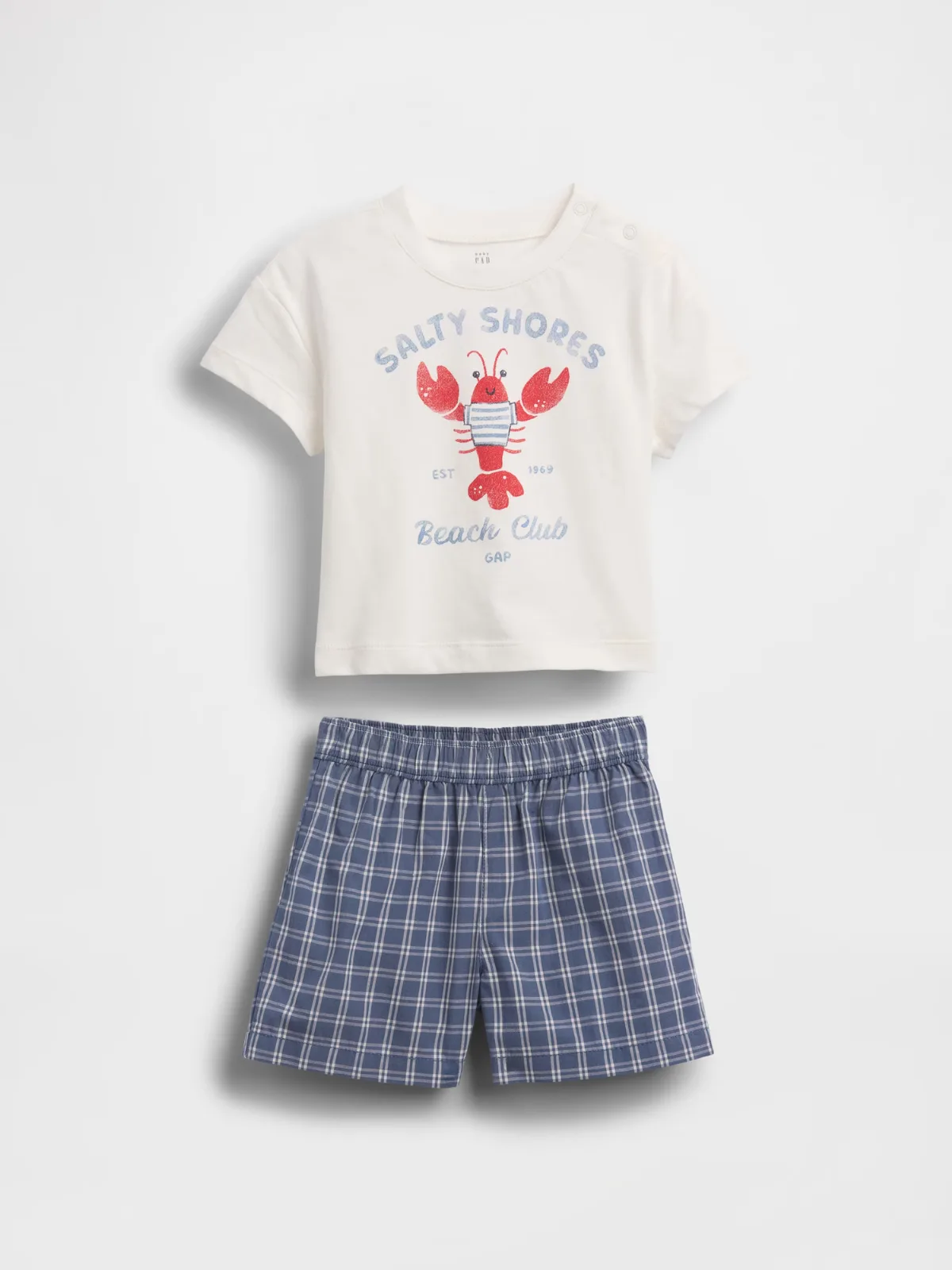 Lobster Graphic T-Shirt & Plaid Short Set by Gap