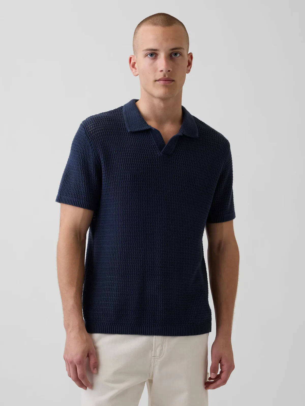 Mesh Polo Shirt Sweater by Gap