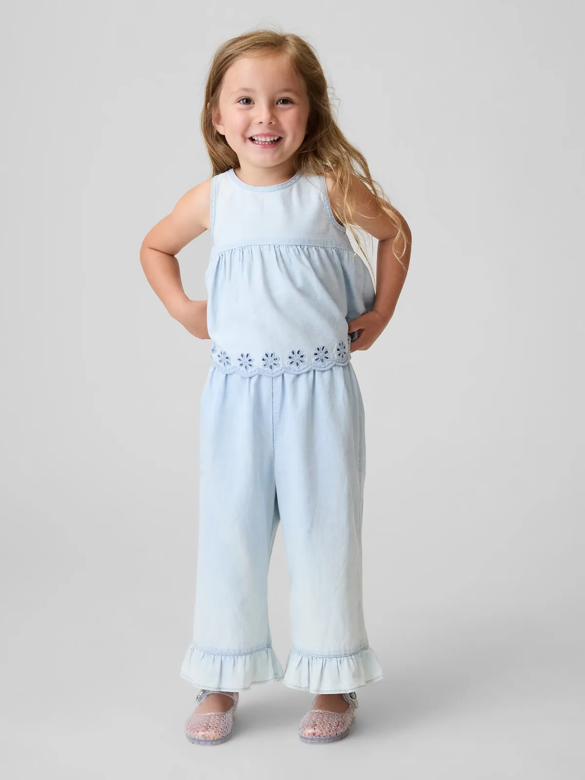 Eyelet Denim Outfit Set by Gap