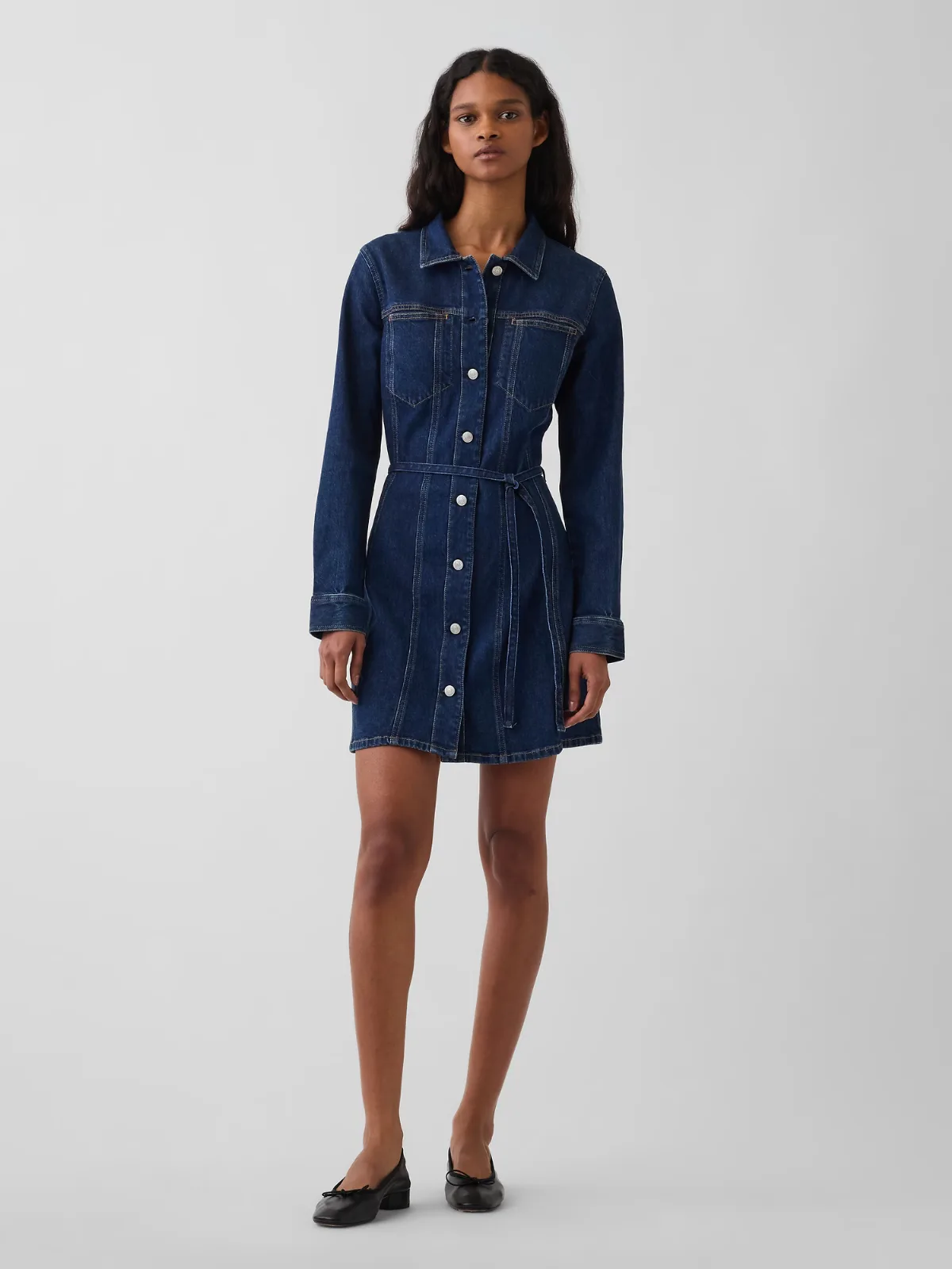 Denim Belted Mini Dress by Gap