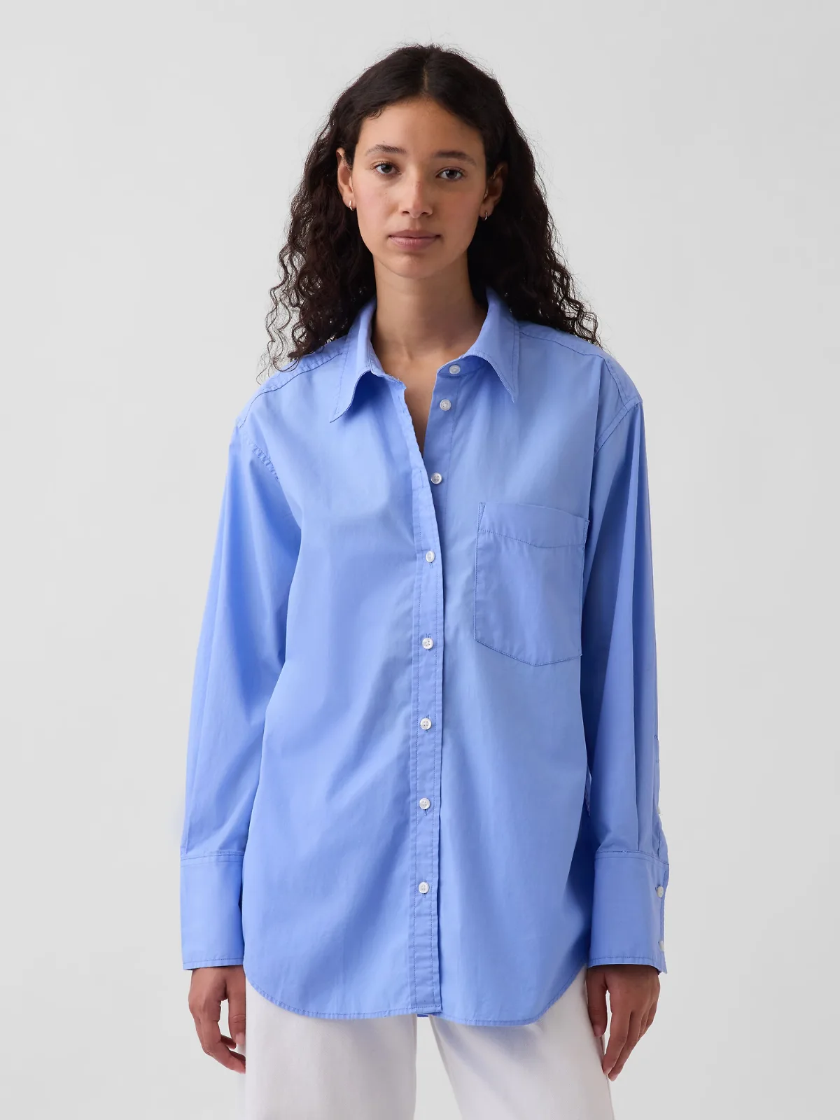 Organic Cotton Poplin Big Shirt by Gap