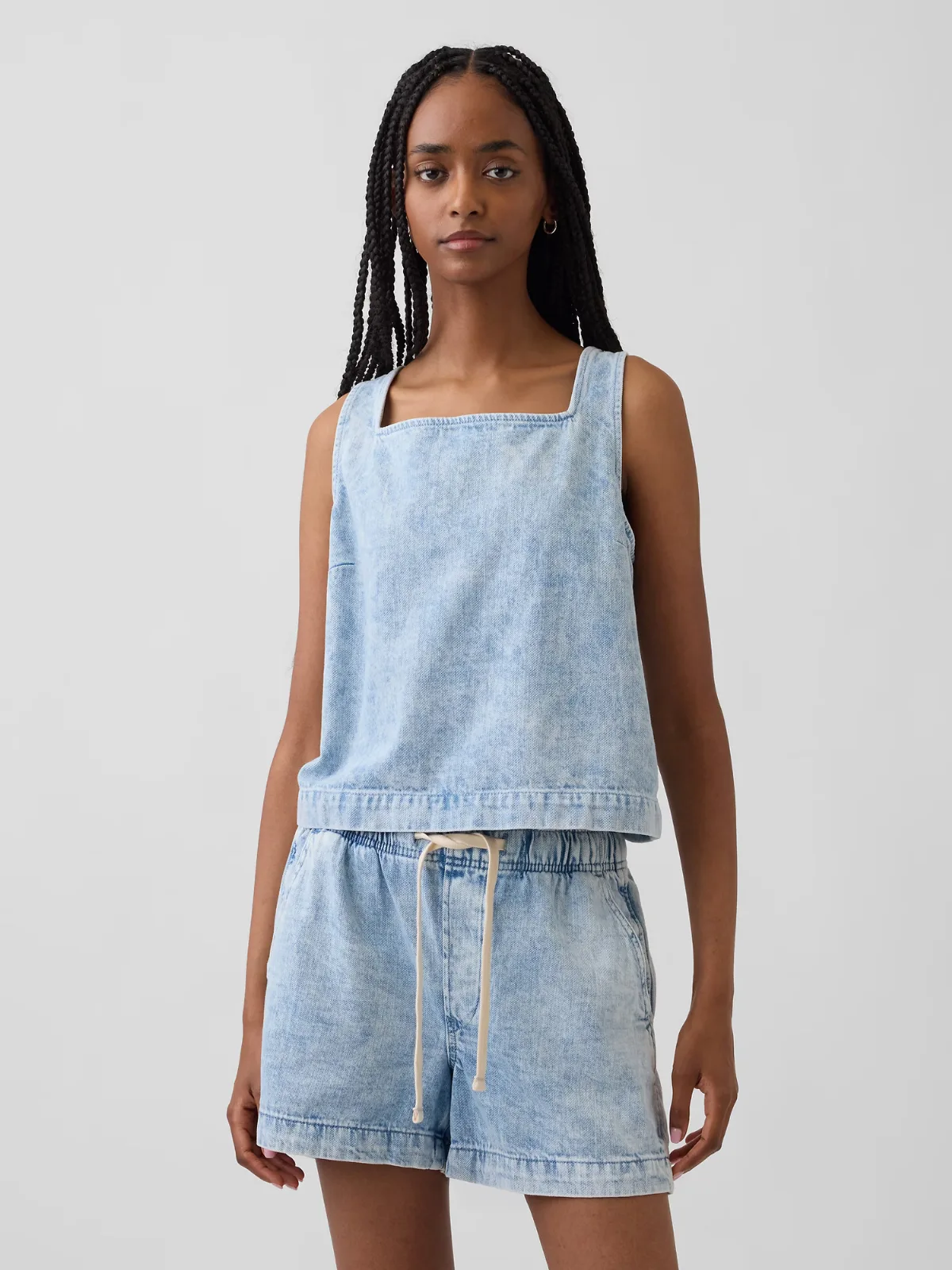 Denim Crop Shell Tank Top by Gap