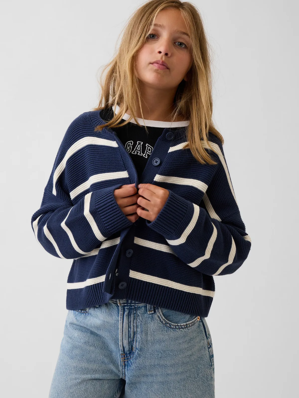 100% Cotton Oversized Boxy Cardigan Sweater by Gap