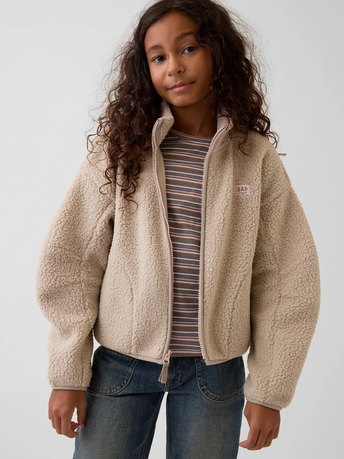 Sherpa Relaxed Zip Jacket by Gap