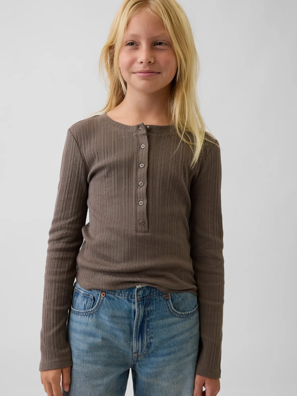 Variegated Rib Henley T-Shirt by Gap