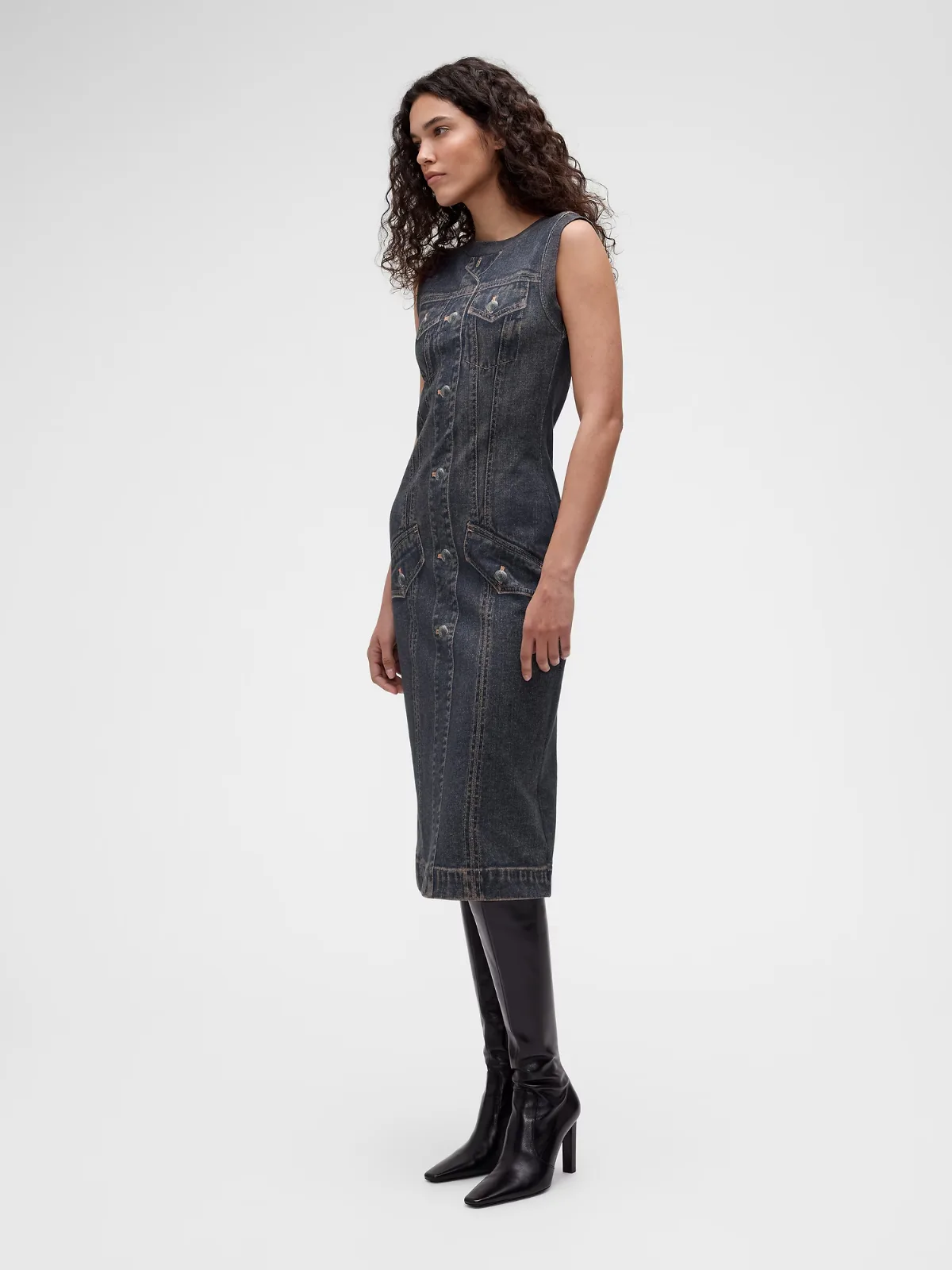 GapStudio Printed Denim Terry Dress by Gap