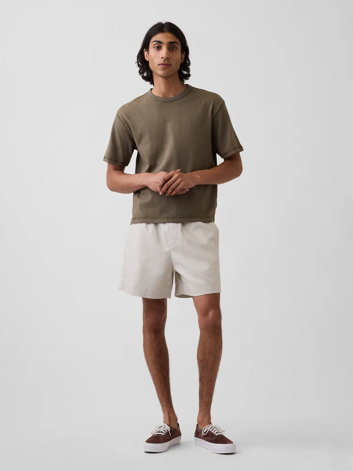 5.5 Linen-Blend Relaxed Shorts by Gap